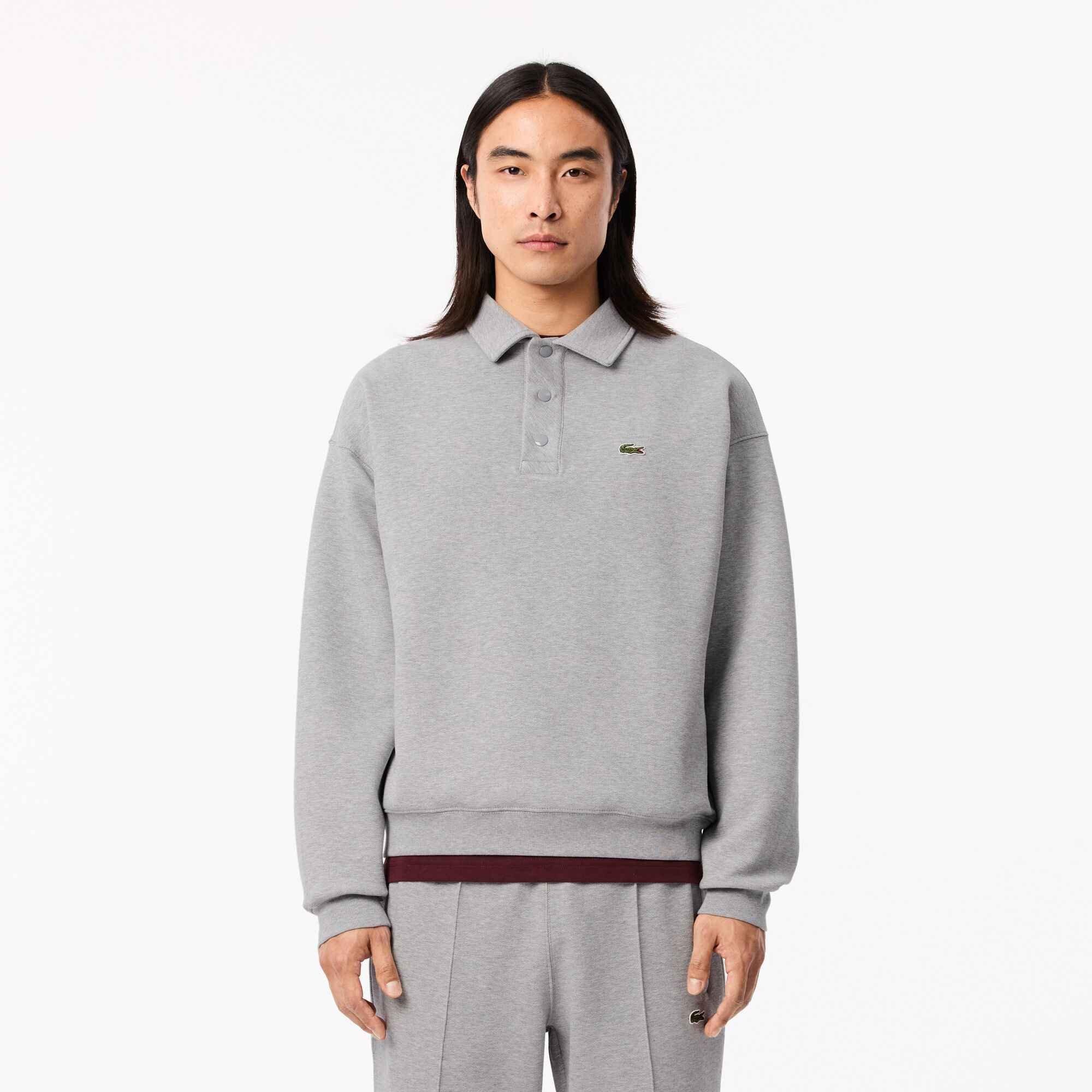 Grey CCA - Lacoste - Men's Piqué Croc Crew Sweatshirt - 3