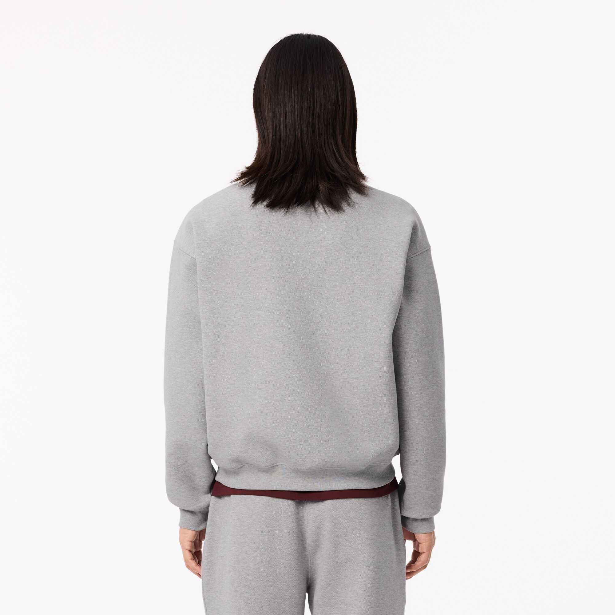 Grey CCA - Lacoste - Men's Piqué Croc Crew Sweatshirt - 4