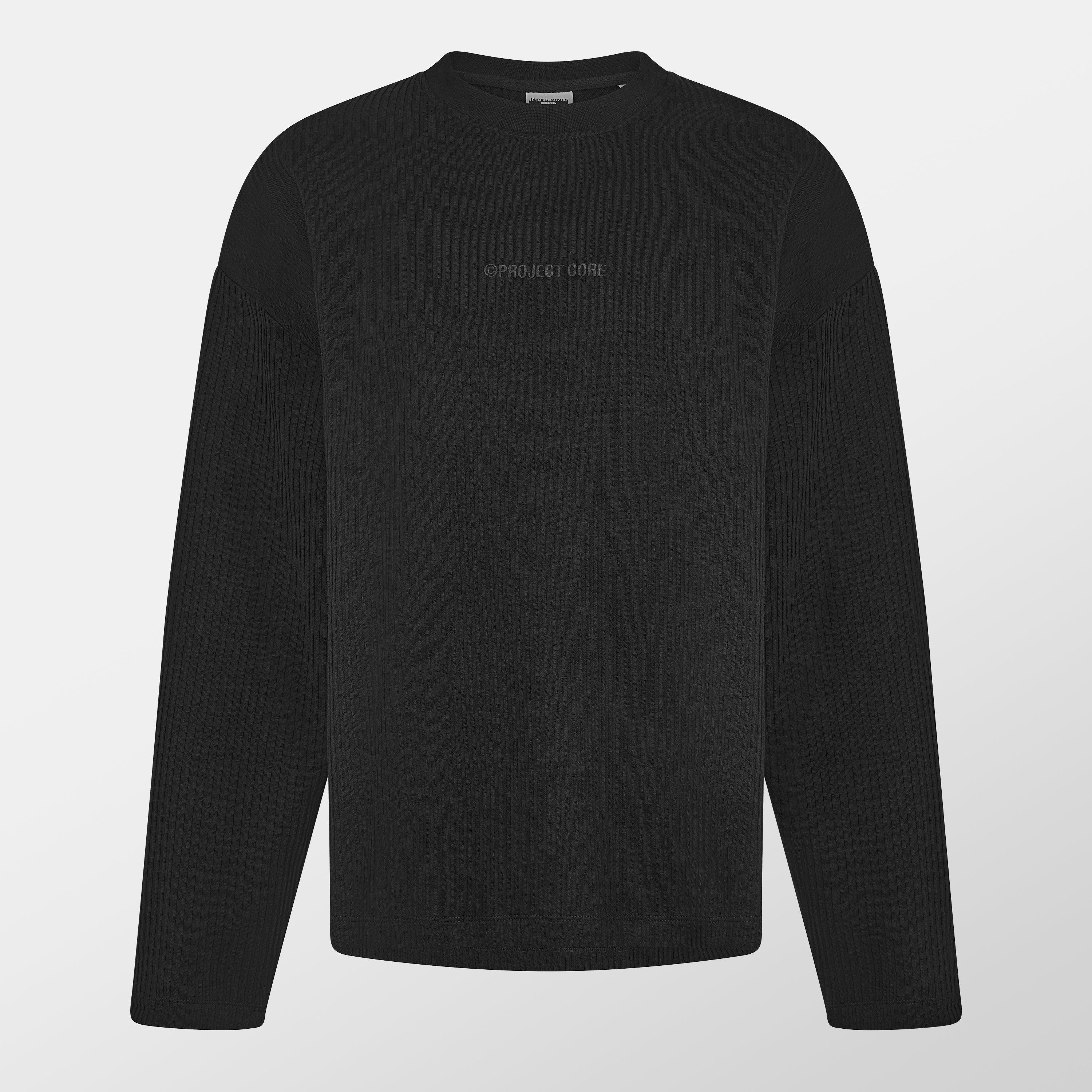 Black - Jack and Jones - JJ Crew Neck Sweater Mens - 1