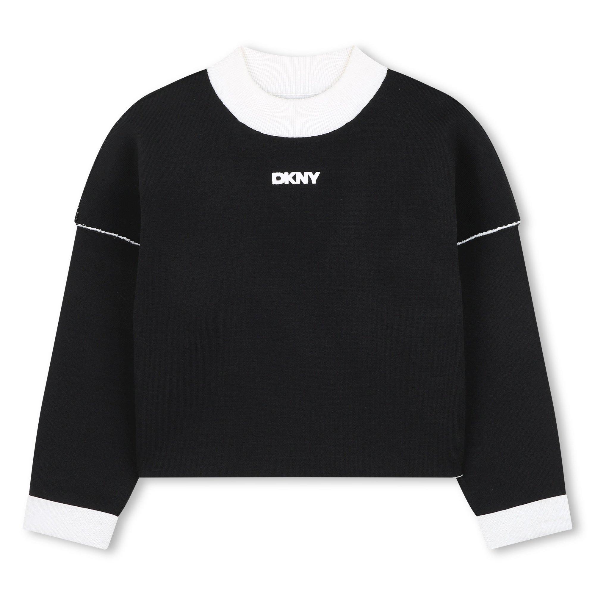 Black - DKNY - Kids' Knitted Crew Sweatshirt - 1