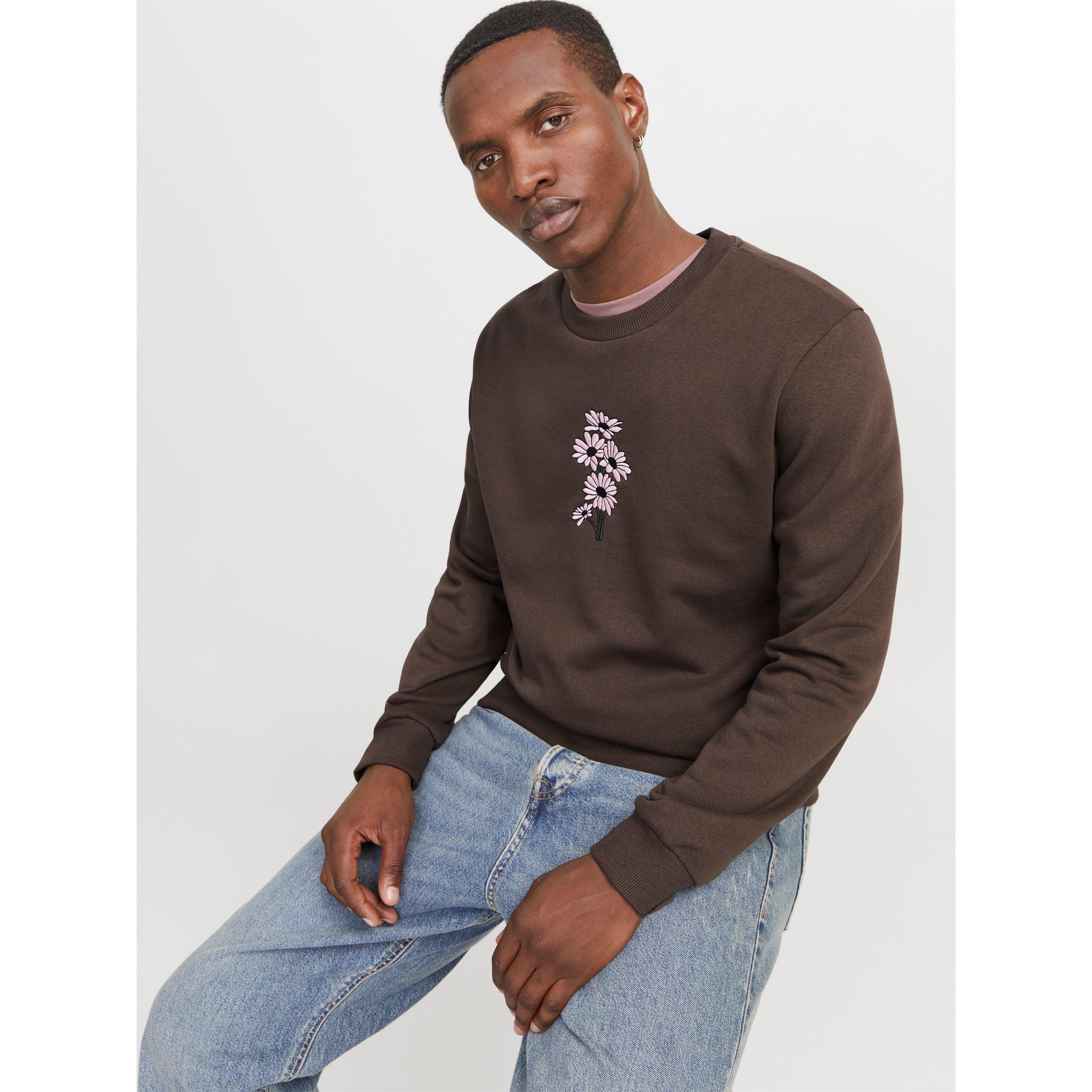 Marrone Cioccolato - Jack and Jones - Printed Crew Sweatshirt - 4