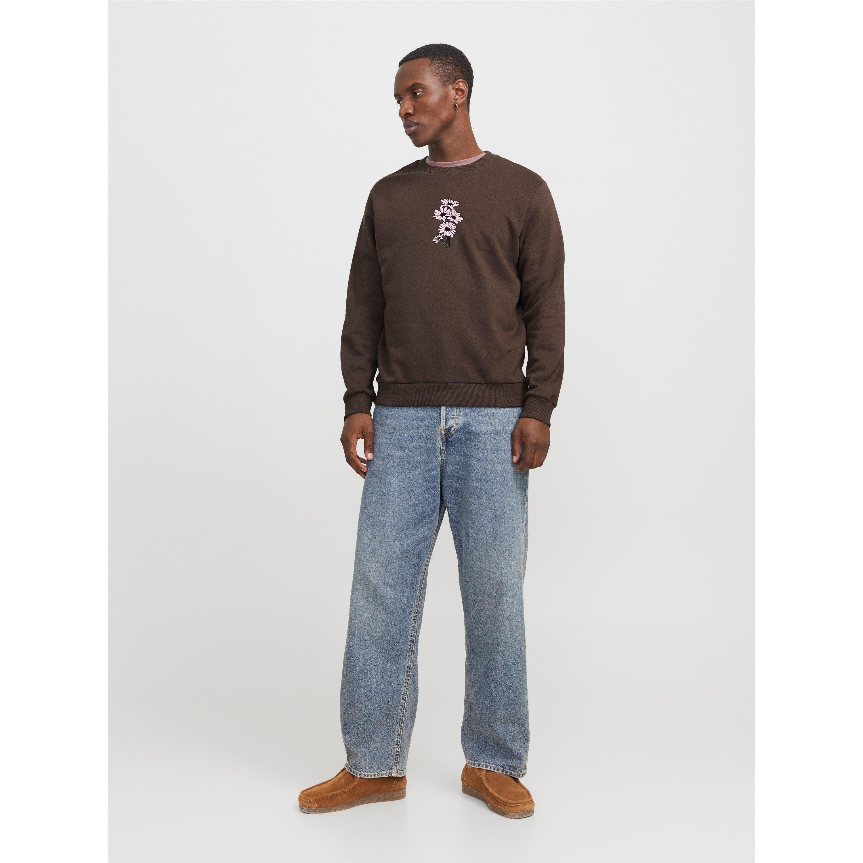 Marrone Cioccolato - Jack and Jones - Printed Crew Sweatshirt - 5