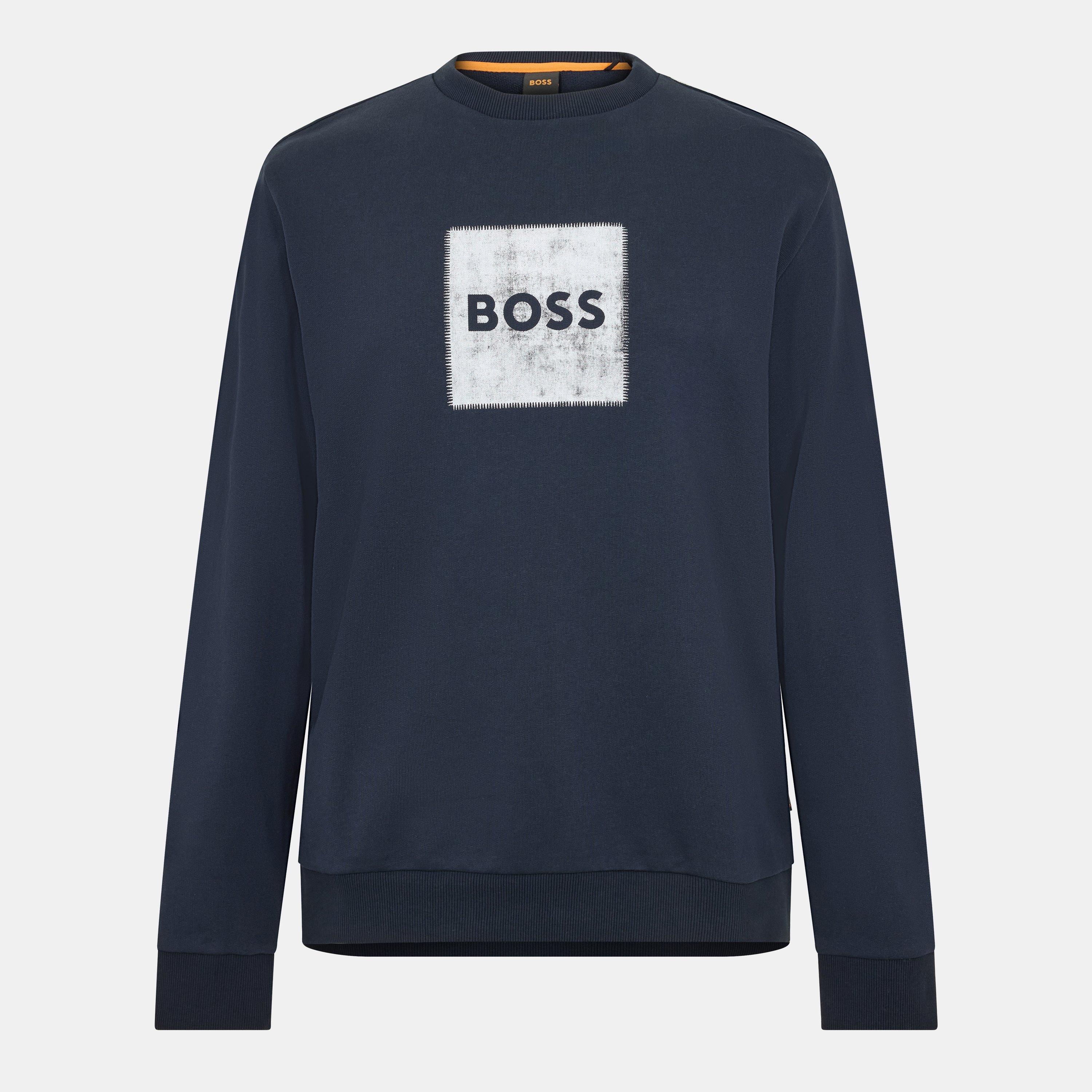 Boss Men's Stitch Crew Crew Sweatshirt - Navy 404 - XL