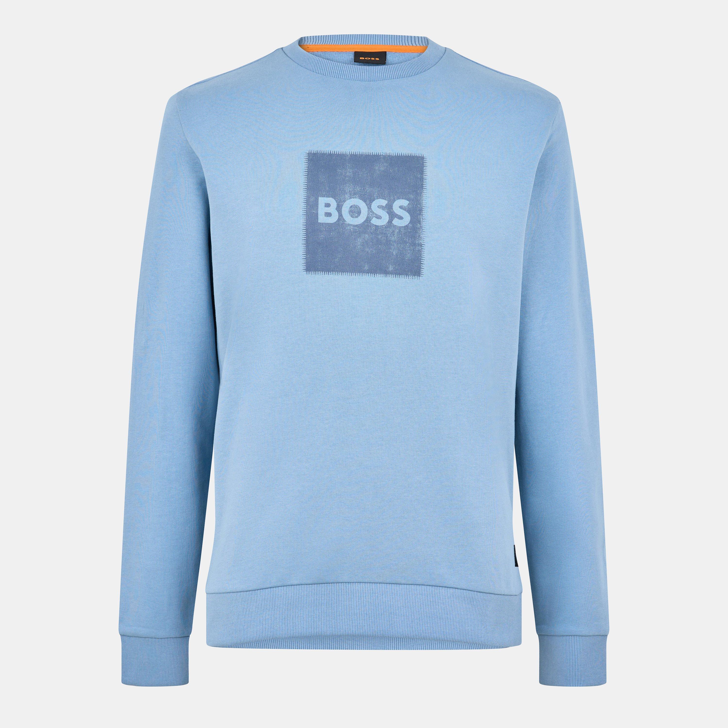 Boss Men's Stitch Crew Crew Sweatshirt - Pastel Blue 451 - XL