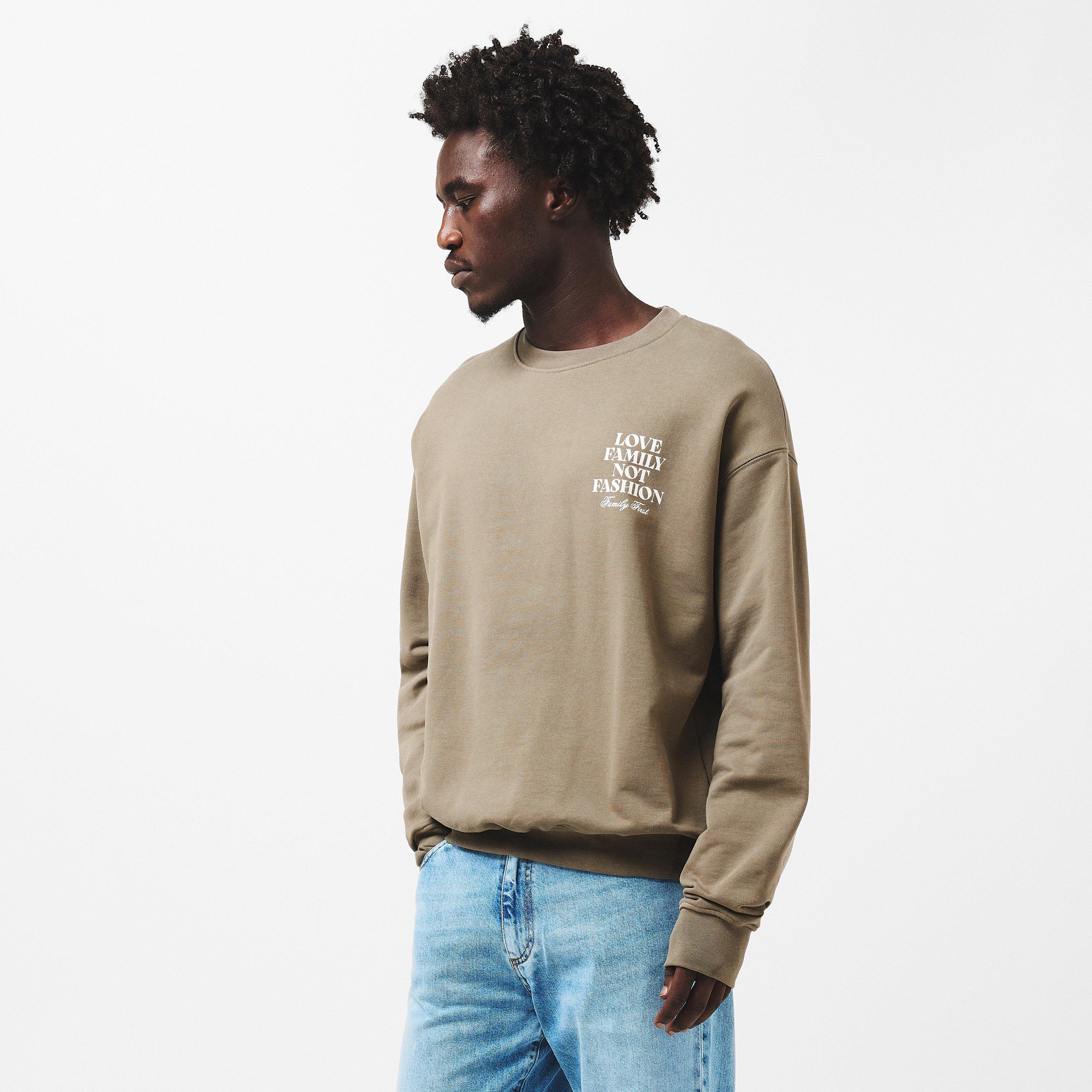 Light Green - Family First - Men's Crew Sweatshirt - 3