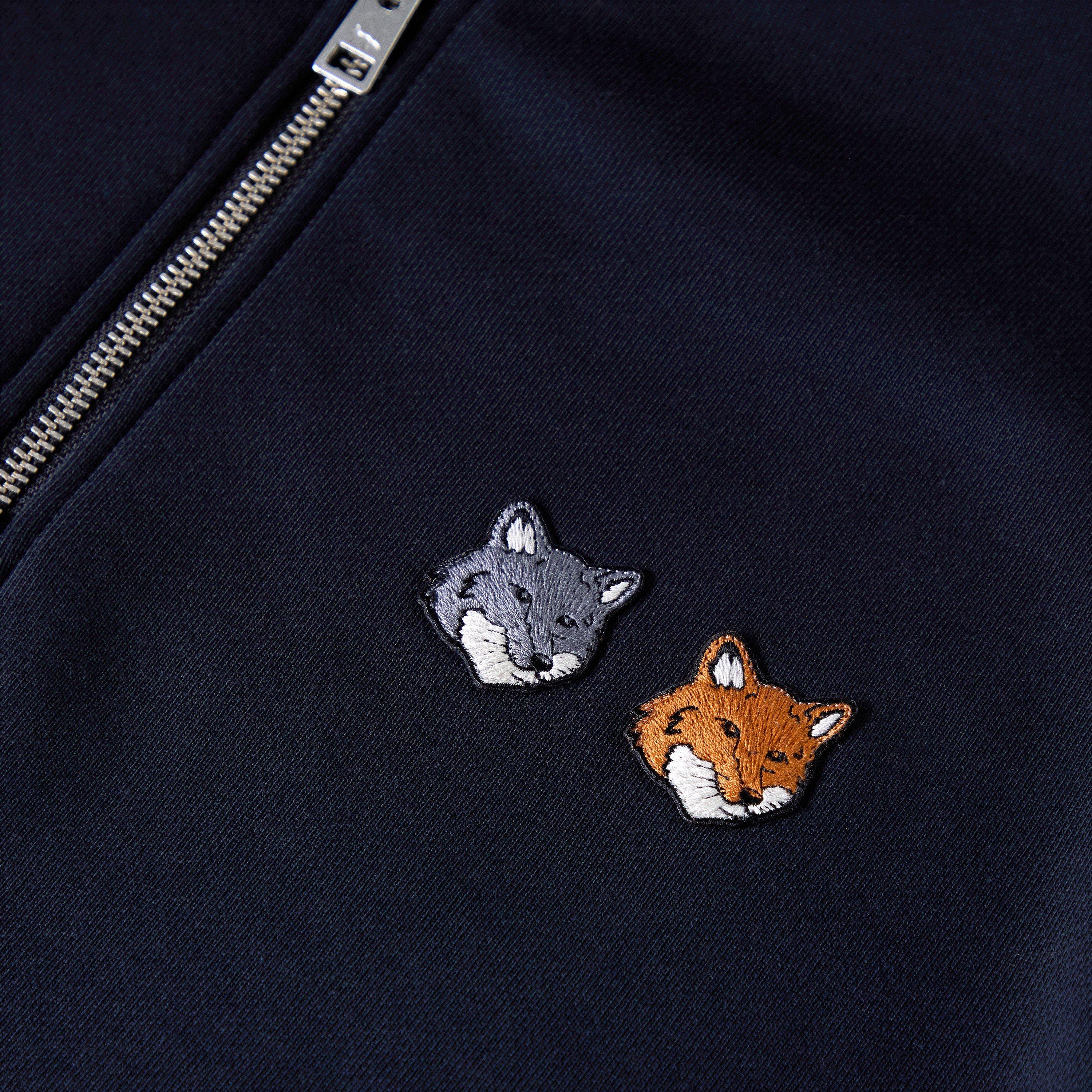 Anthracite - Maison Kitsune - Men's Double Fox Hooded Comfort Crew Sweatshirt - 3
