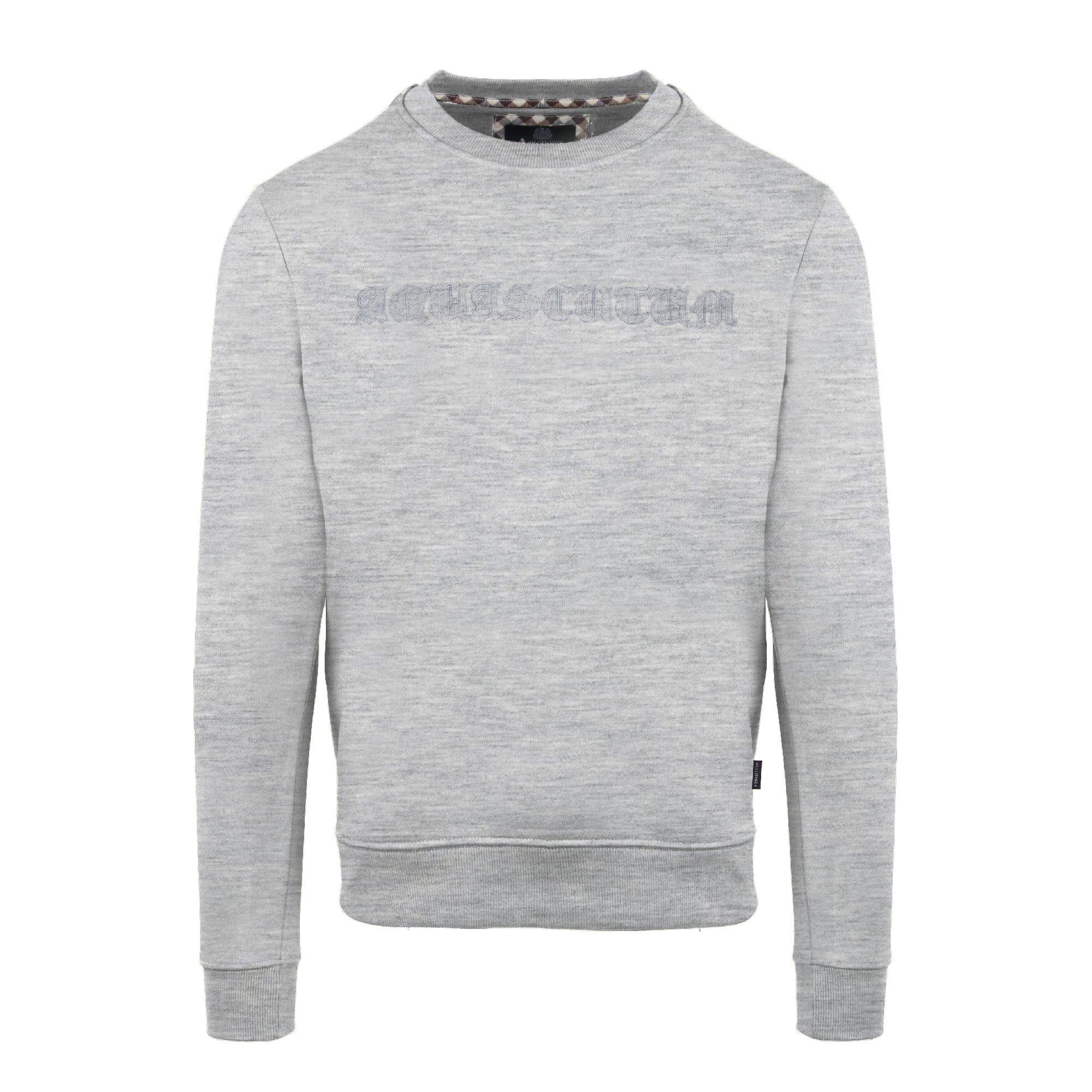 Aquascutum Men's Round Neck Crew Sweatshirt - Grey - Large