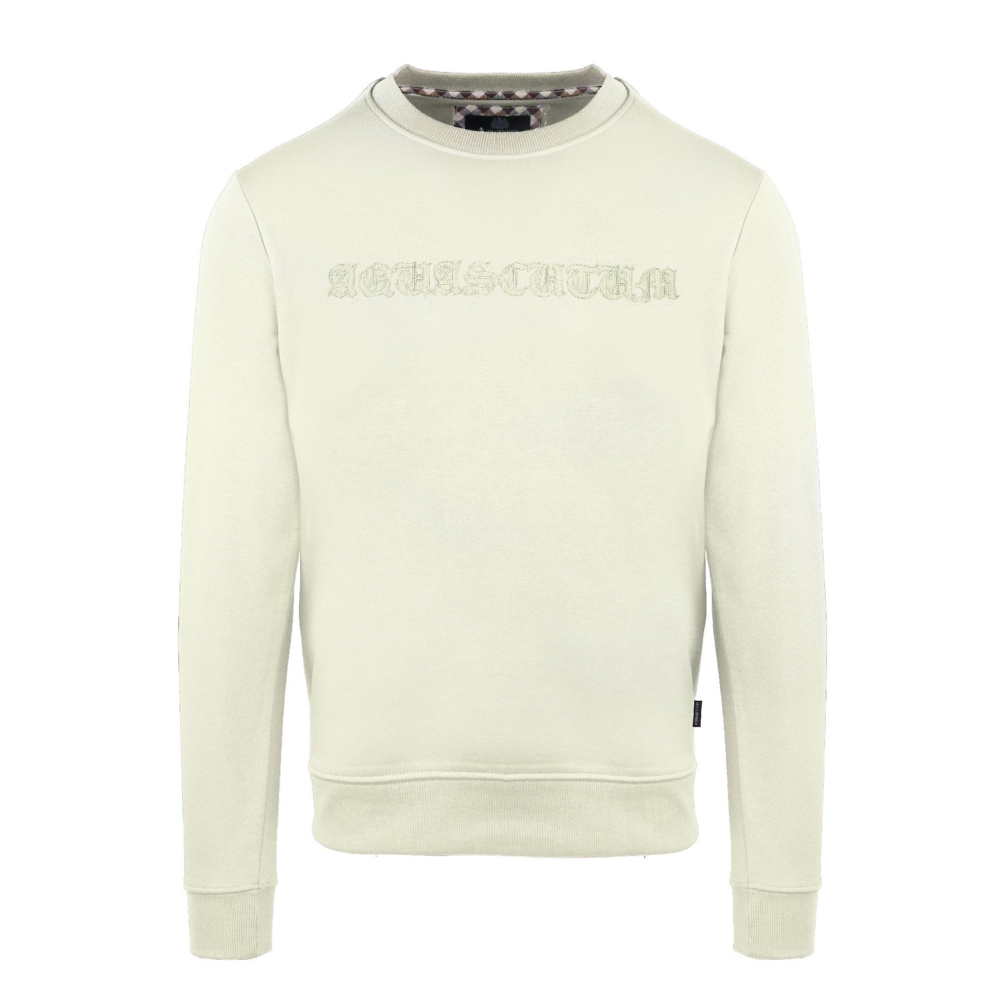 Aquascutum Men's Round Neck Crew Sweatshirt - Butter - Large
