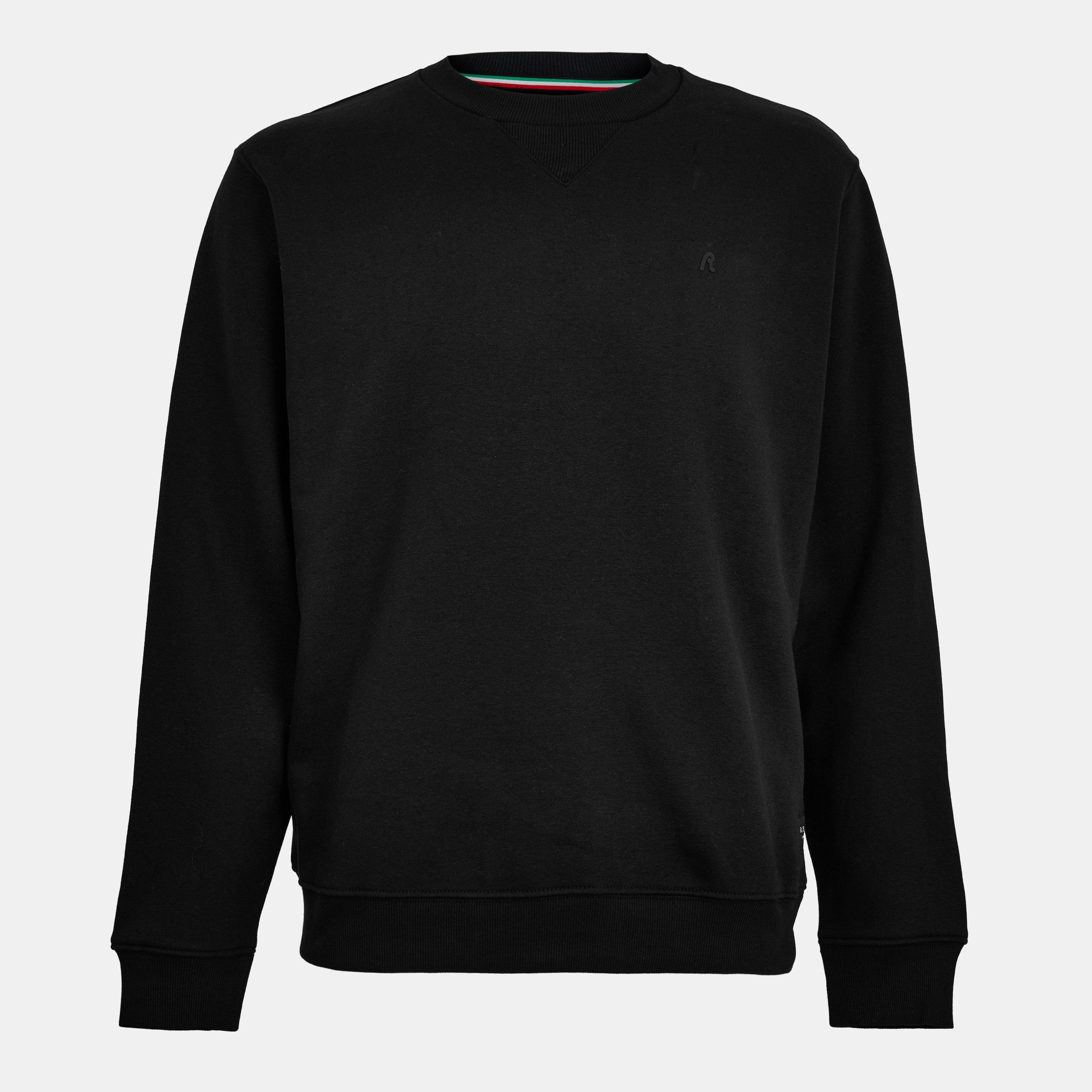 Replay Men's Tonal Cotton Crew Sweatshirt - Black - XL