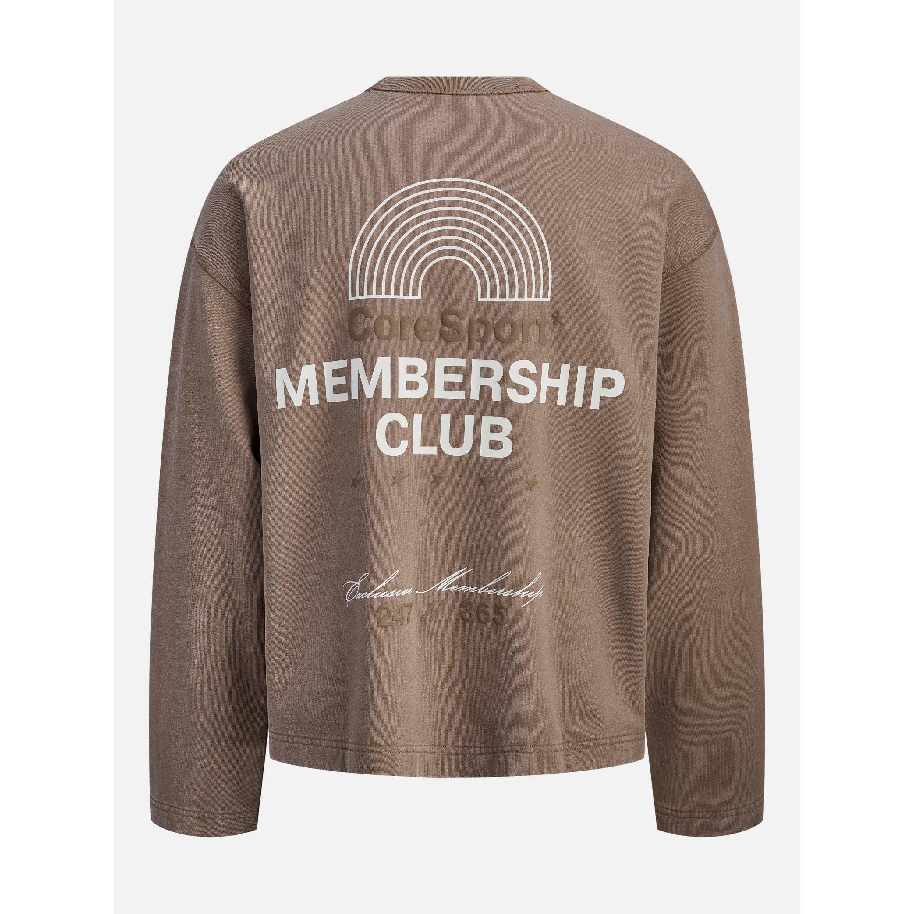 Desert Taupe - Jack and Jones - Men's Athletic Graphic Crew Sweatshirt - 2