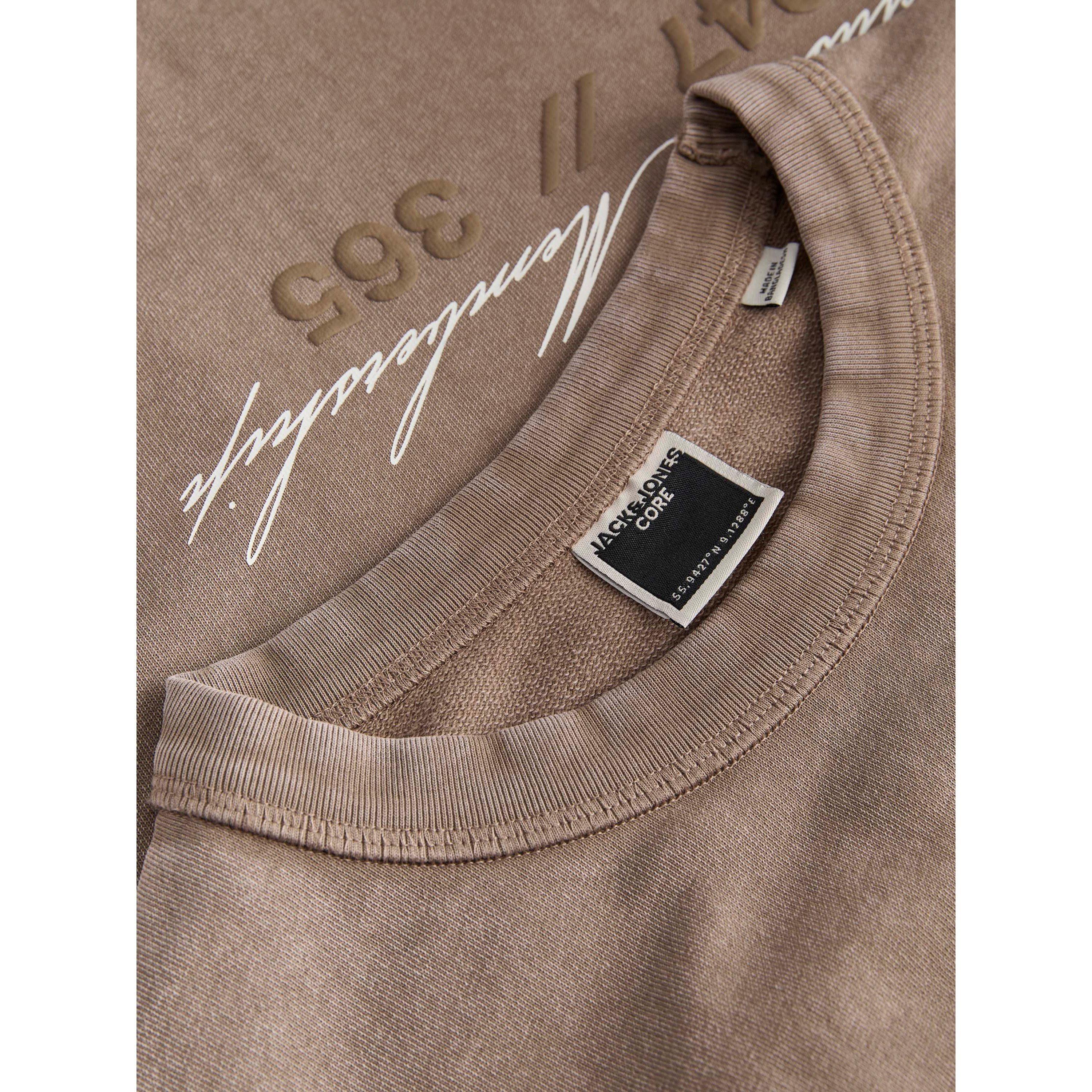 Desert Taupe - Jack and Jones - Men's Athletic Graphic Crew Sweatshirt - 4