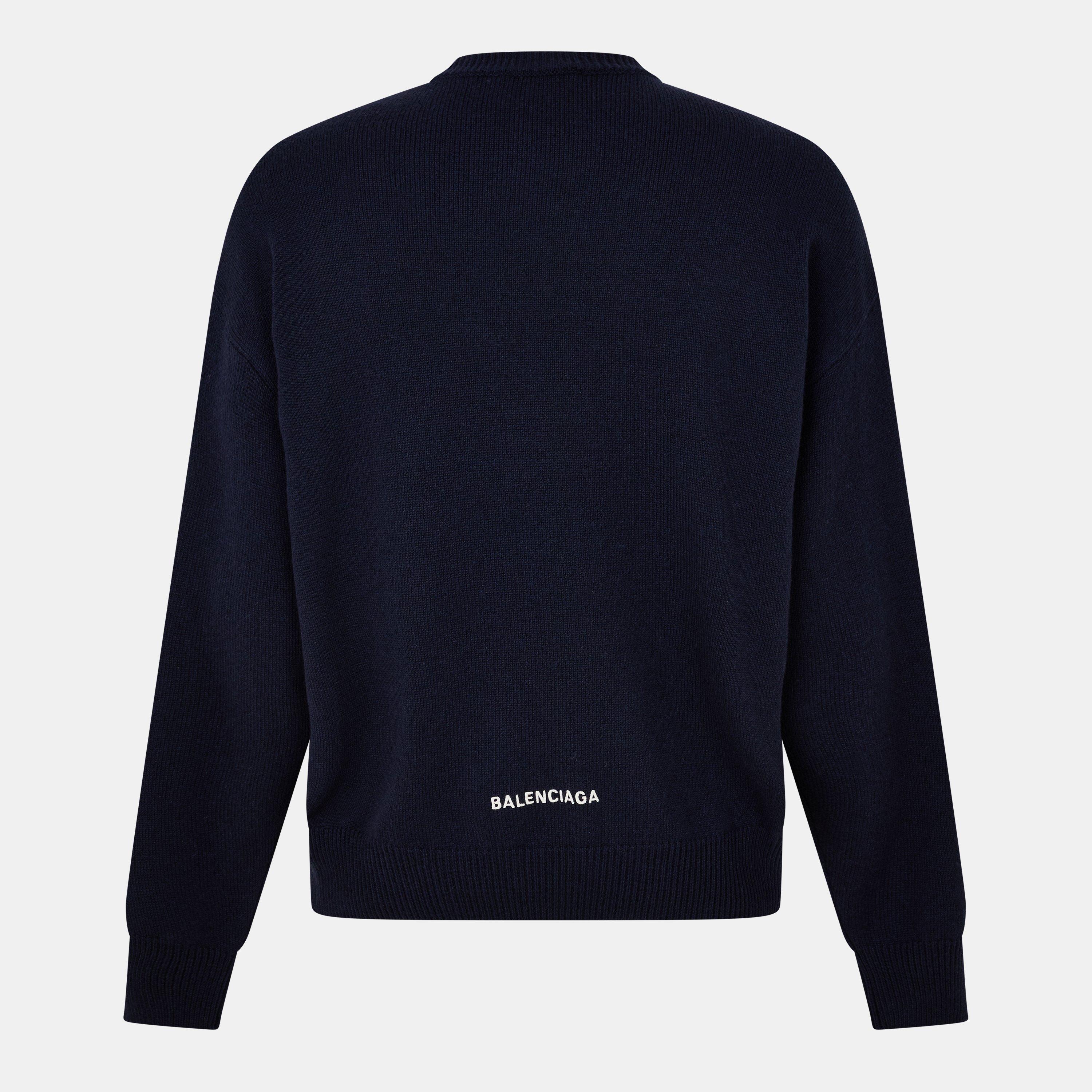 Navy - Balenciaga - Men's Crew Sweater - 2