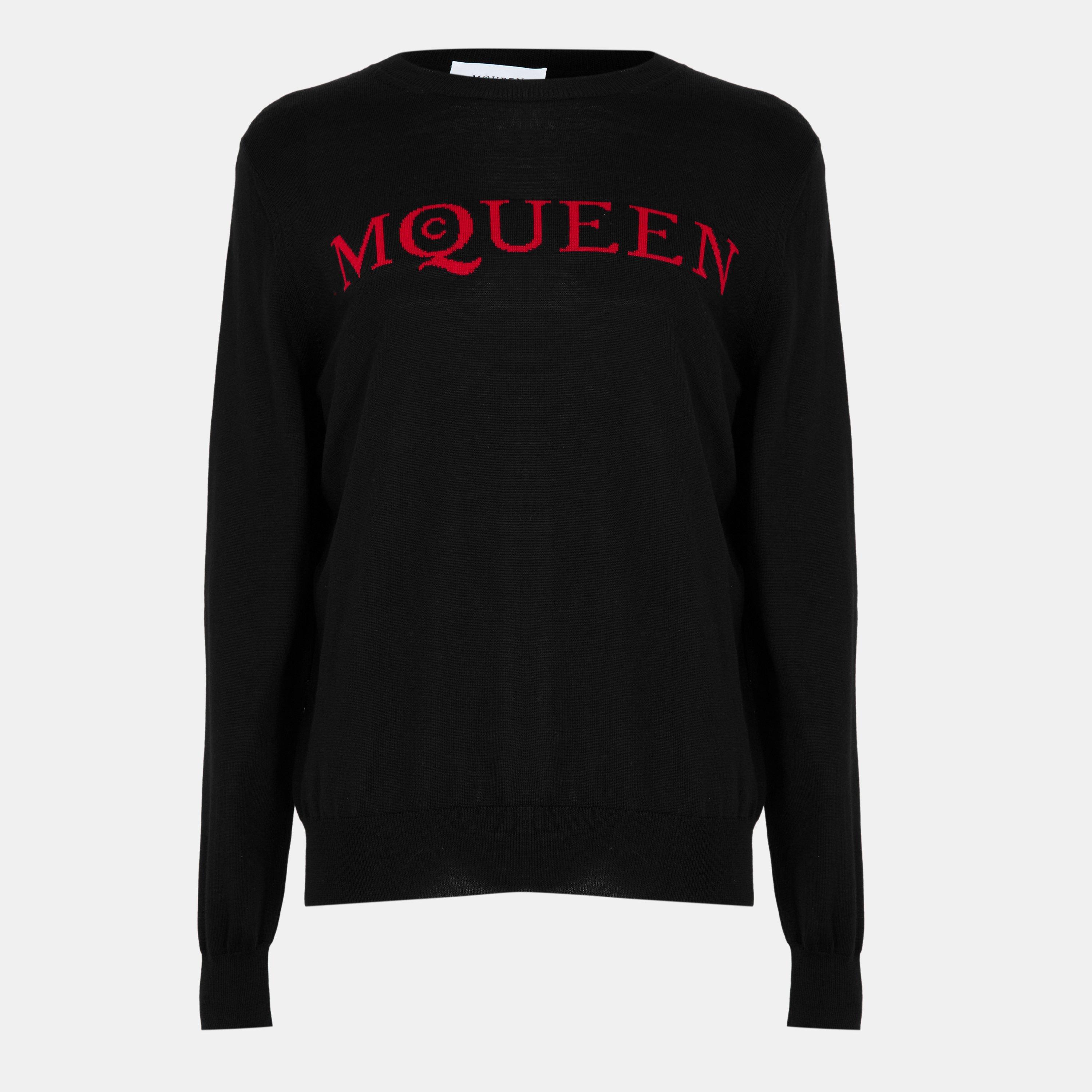 Black/Red - Alexander McQueen - Men's Alex Flock Crew Sweatshirt - 1