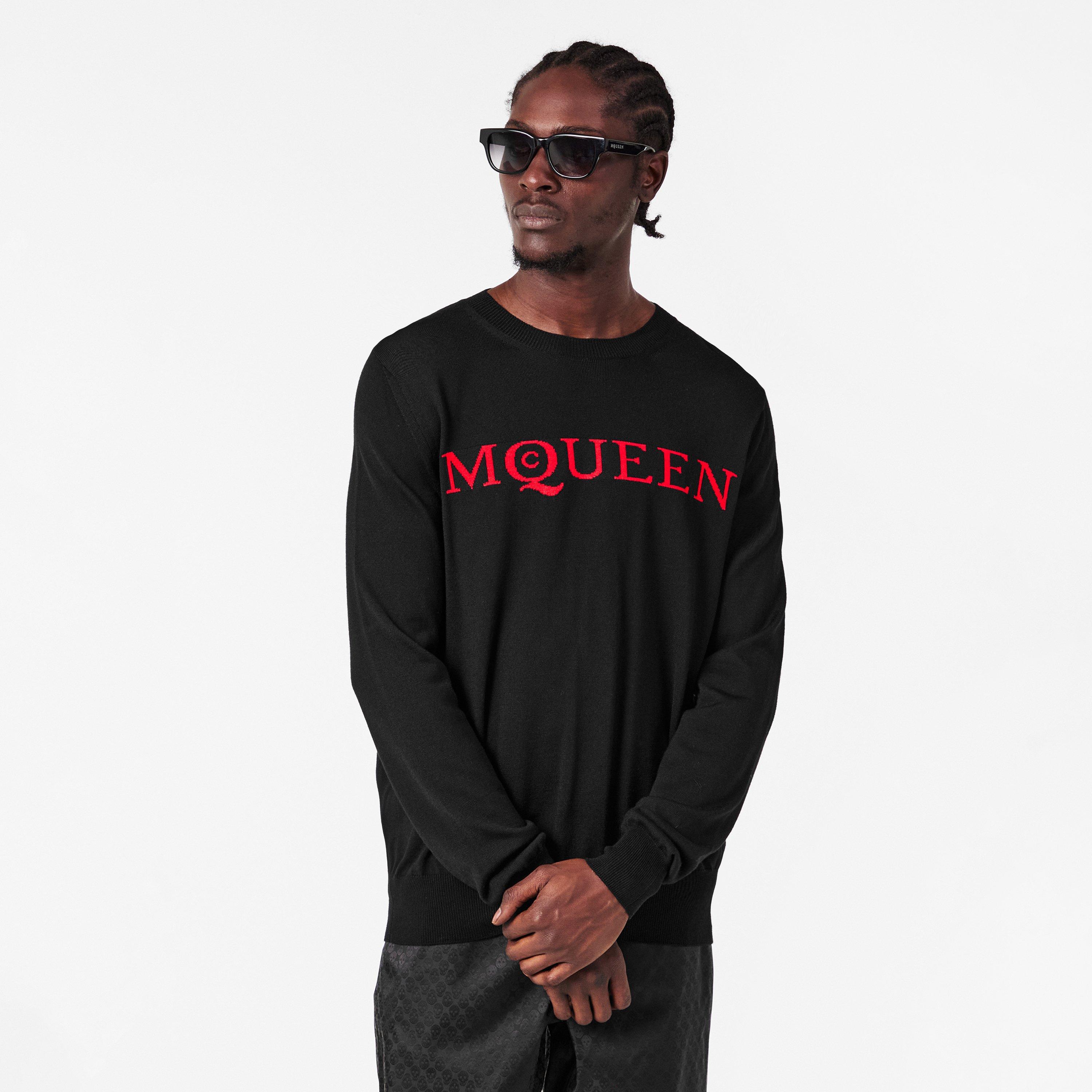 Black/Red - Alexander McQueen - Men's Alex Flock Crew Sweatshirt - 3