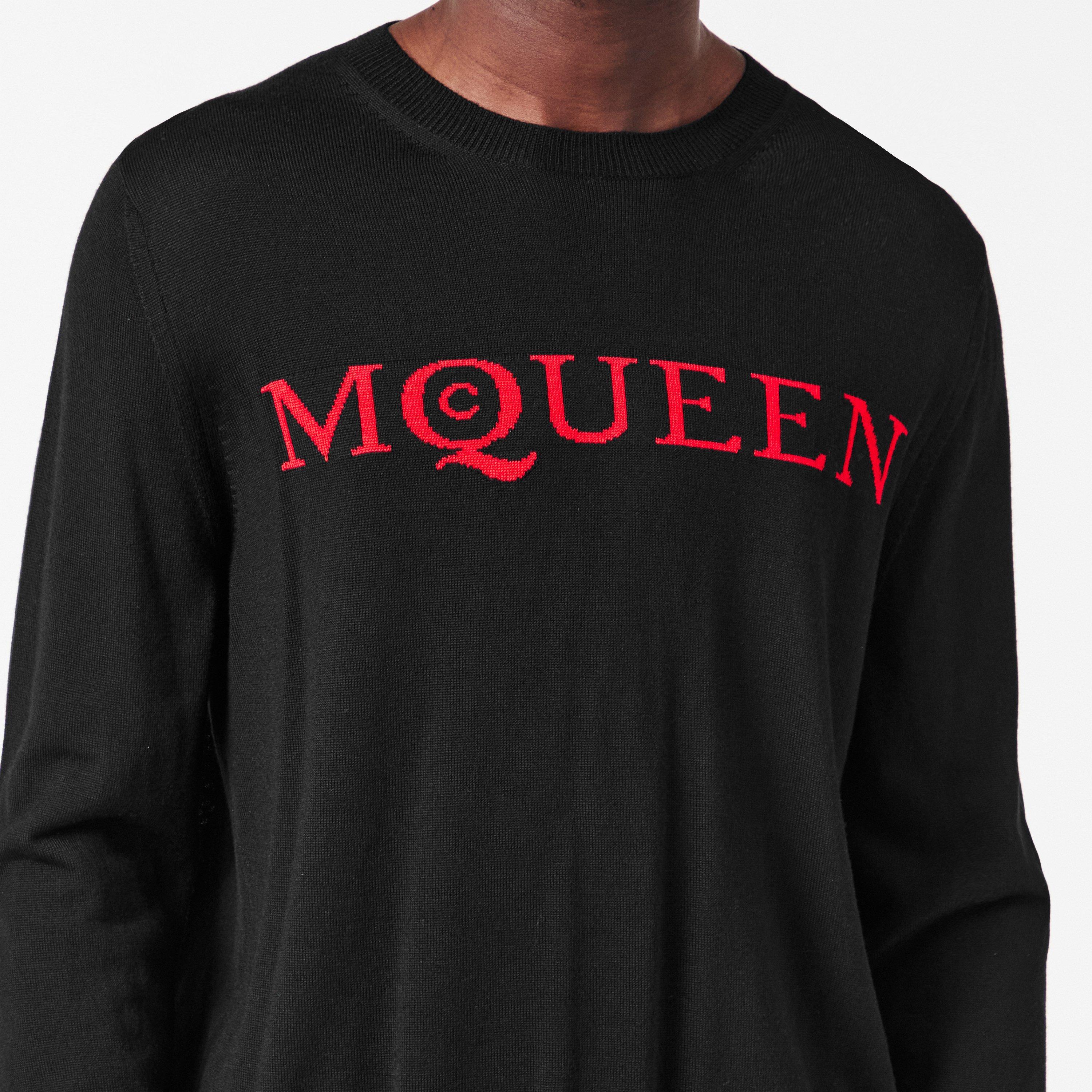 Black/Red - Alexander McQueen - Men's Alex Flock Crew Sweatshirt - 5