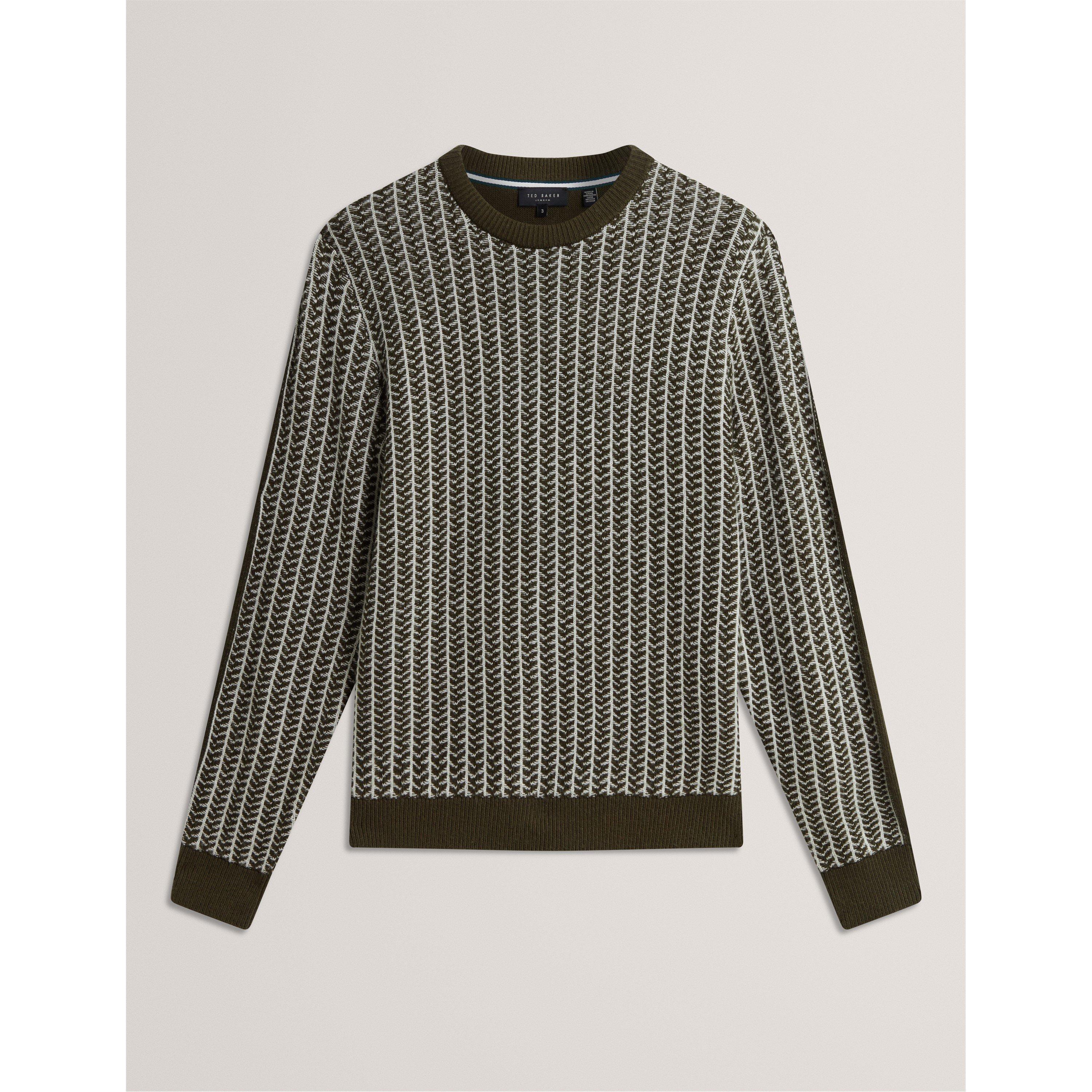 Ted Baker Men's Textured Crew Sweatshirt - Olive - XL (5)