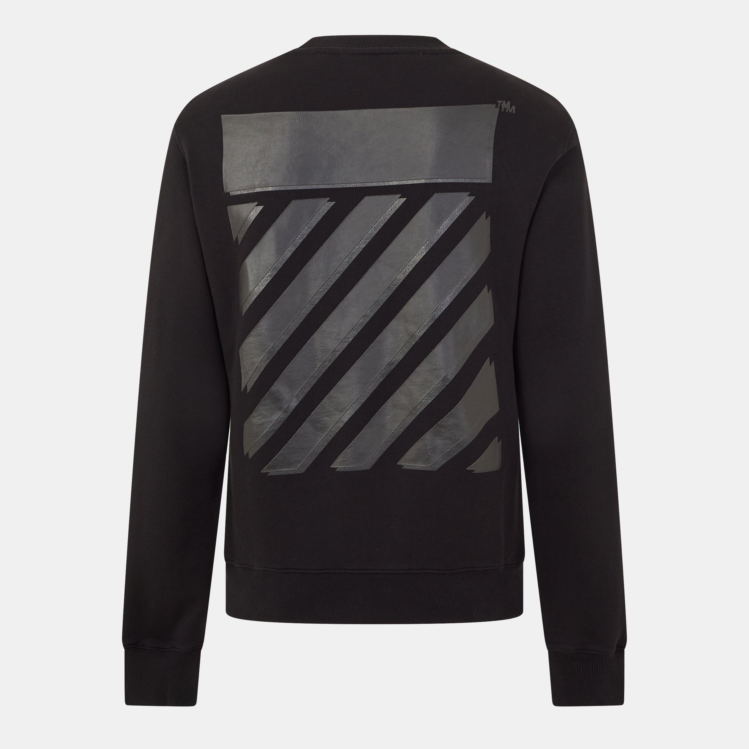 Black - Off White - Men's Crew Sweater - 2