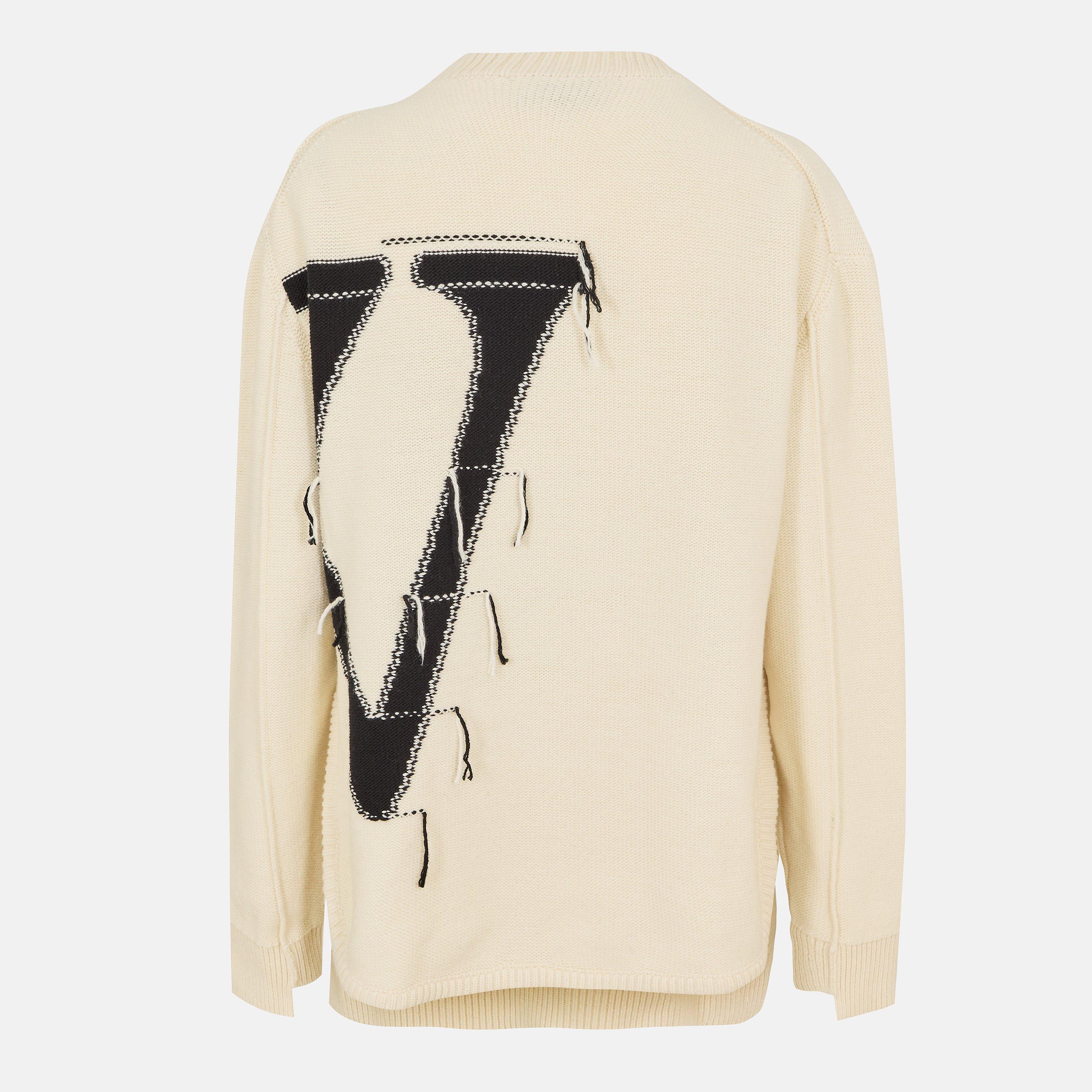 Cream /Black - Off White - Men's Crew Sweater - 2