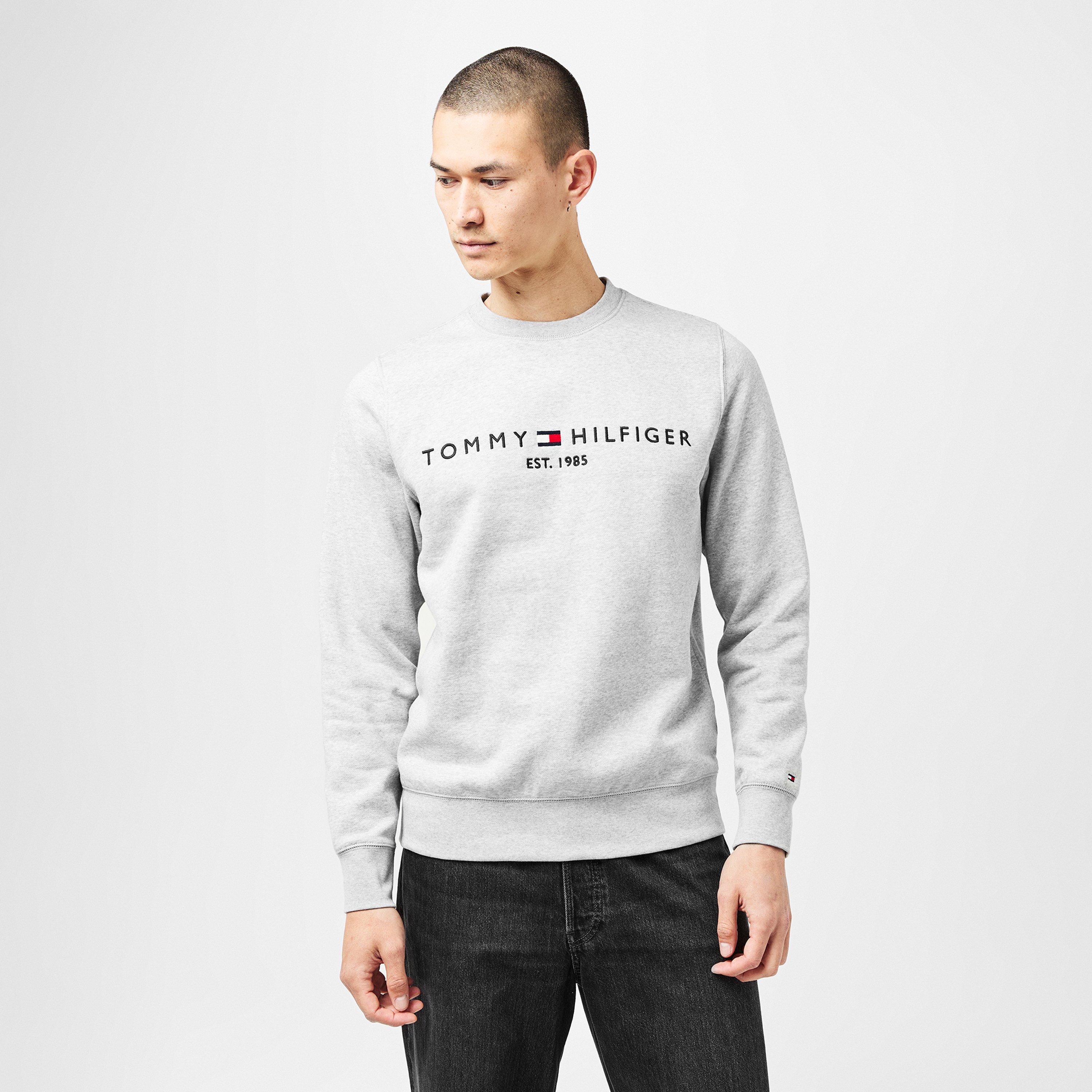 Grigio P01 - Tommy Hilfiger - Logo Crew Sweatshirt - 3