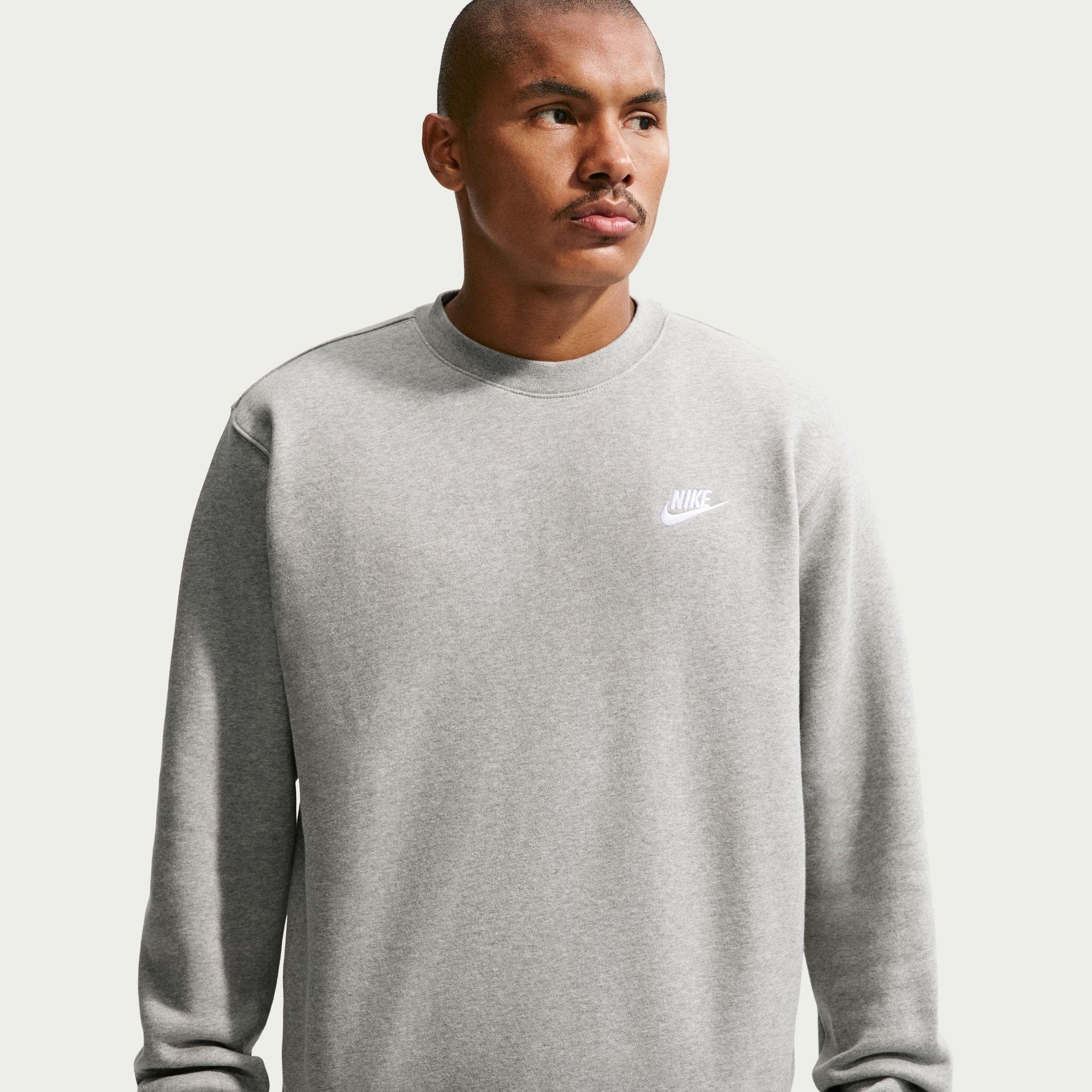 Dk Grey Heather - Nike - Men's Club Crew-Neck Sweatshirt - 11