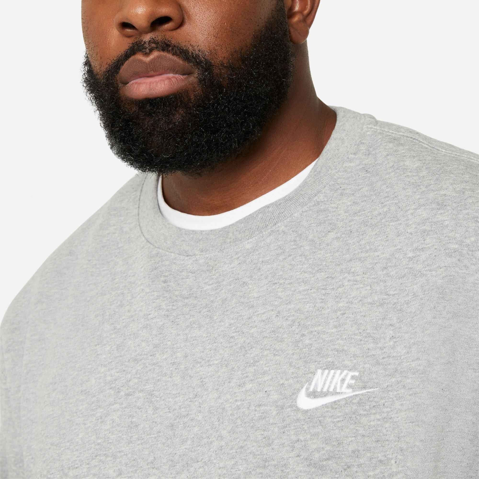 Dk Grey Heather - Nike - Men's Club Crew-Neck Sweatshirt - 14