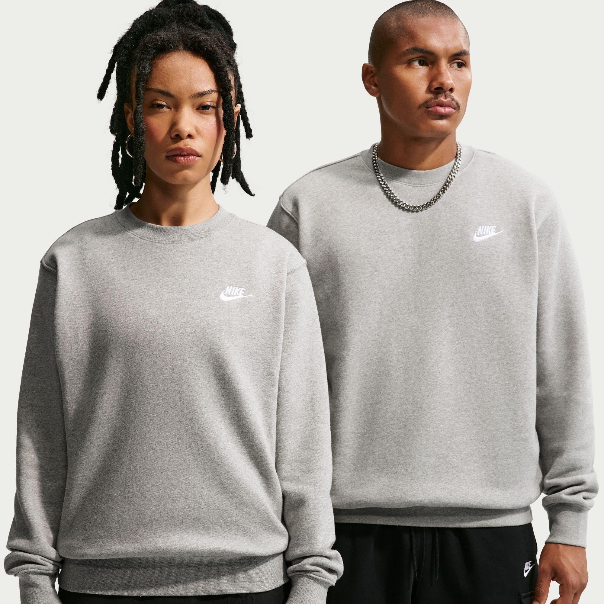 Dk Grey Heather - Nike - Men's Club Crew-Neck Sweatshirt - 3