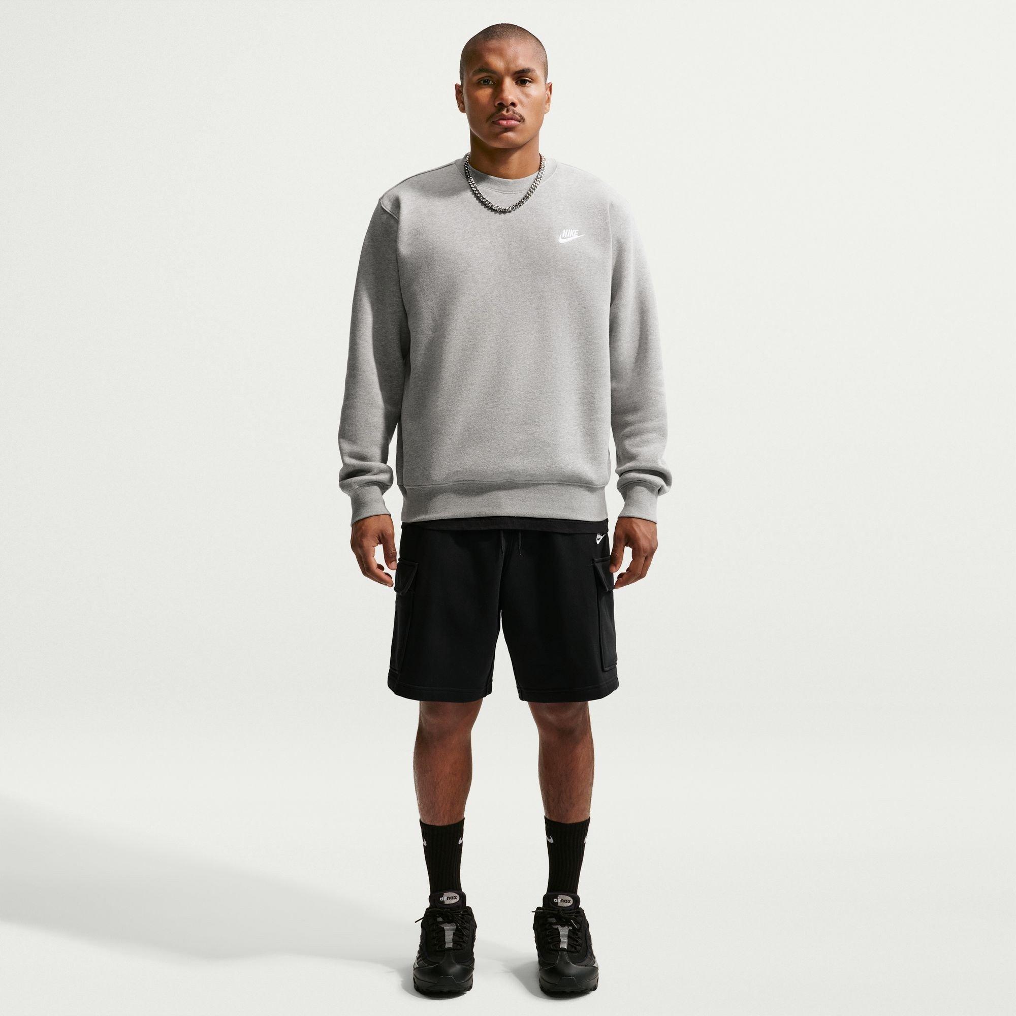 Dk Grey Heather - Nike - Men's Club Crew-Neck Sweatshirt - 6