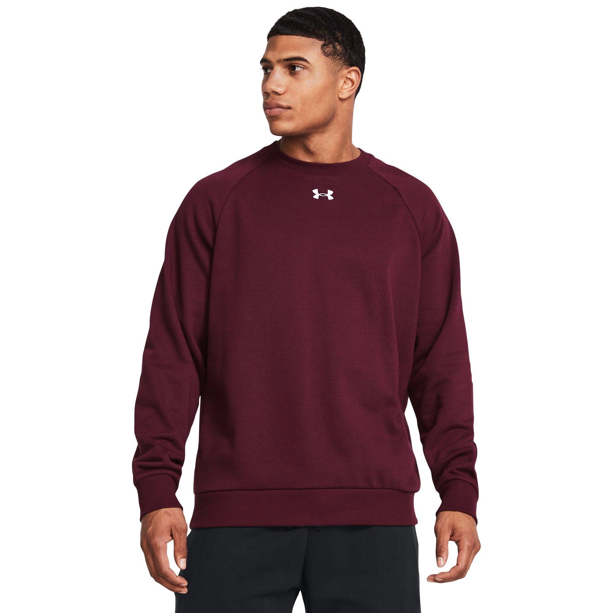 Maroon/White - Under Armour - Men's Rival Fleece Crew Sweatshirt - 2