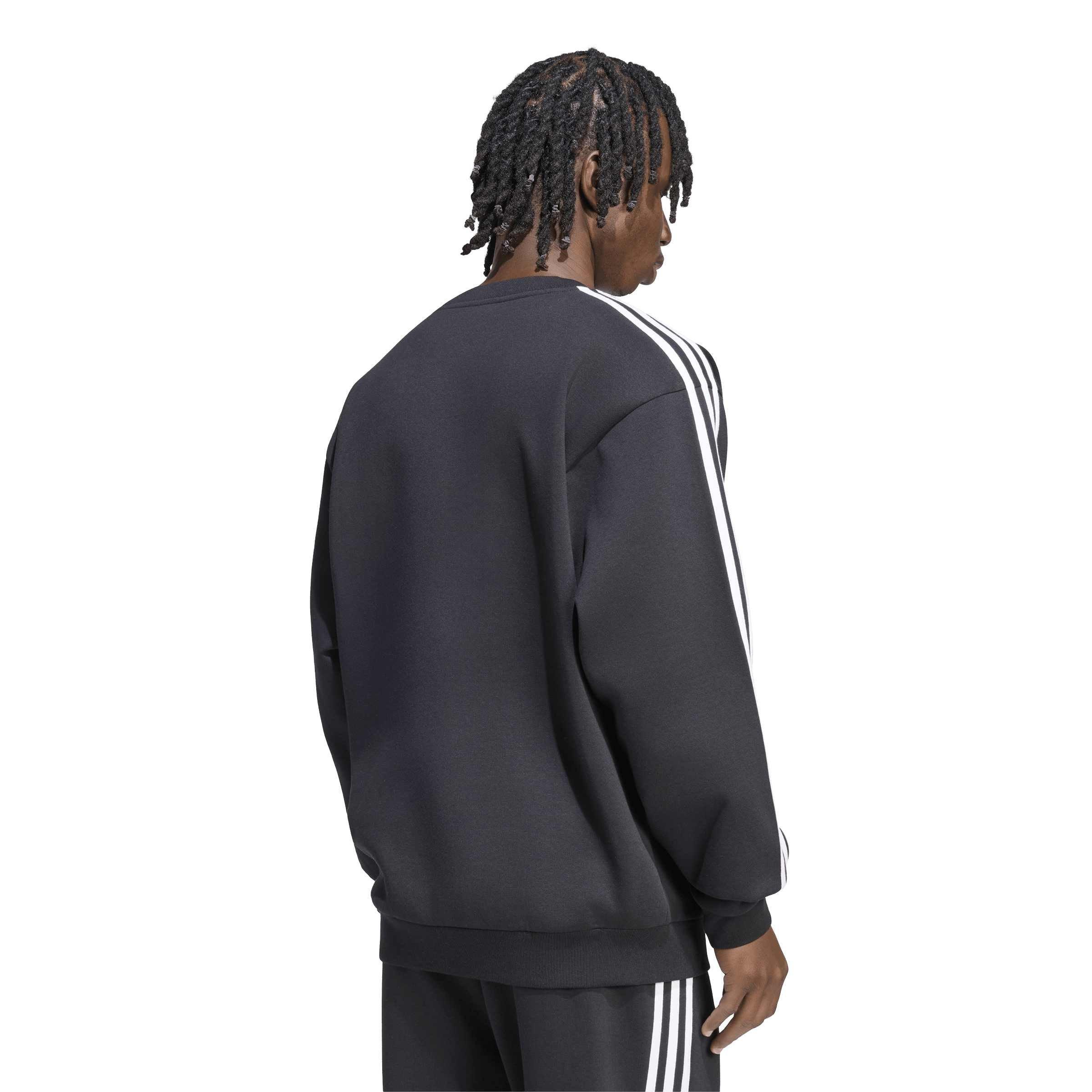 Zwart/Wit - adidas - Essentials 3-Stripes Fleece Sweatshirt Mens - 3