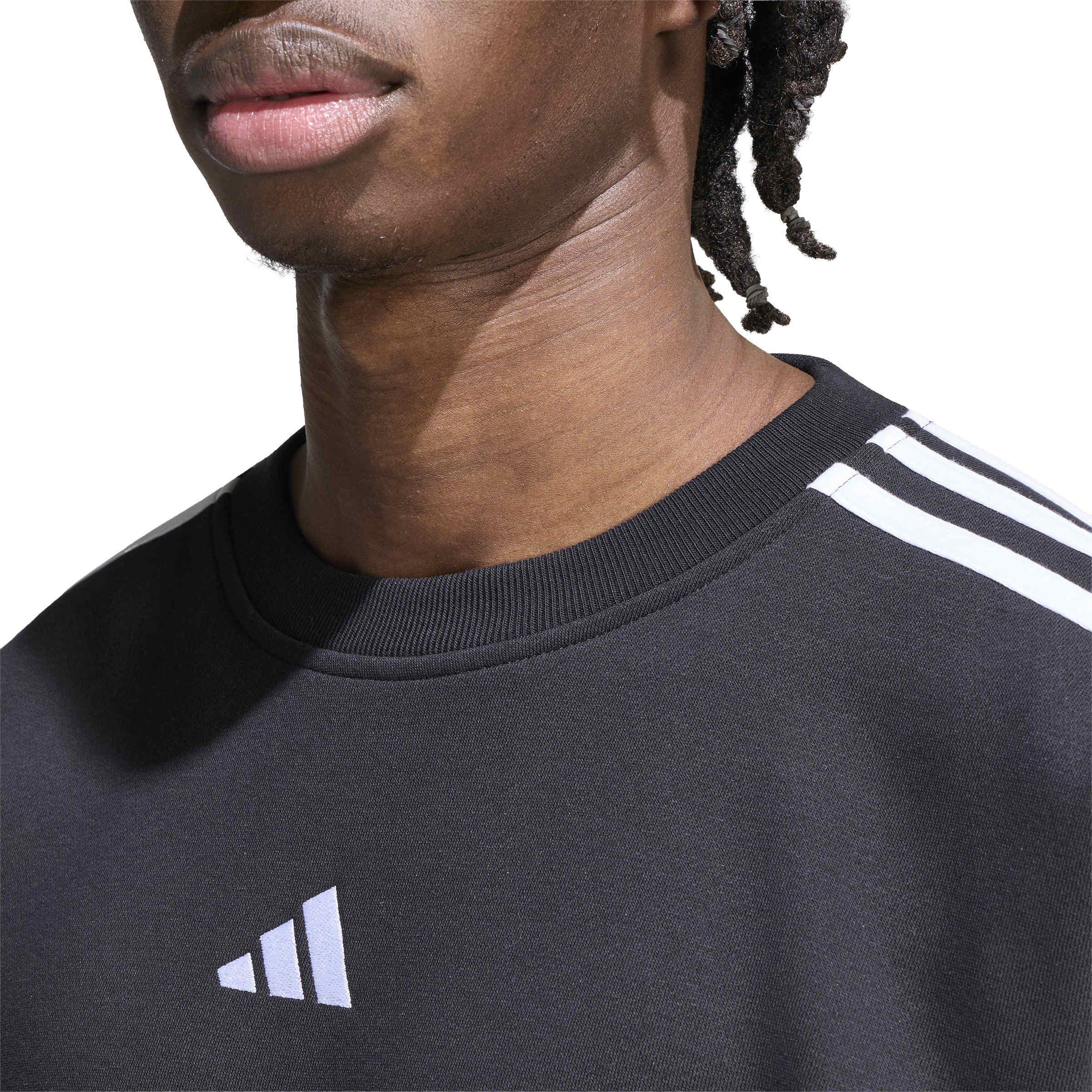 Zwart/Wit - adidas - Essentials 3-Stripes Fleece Sweatshirt Mens - 4