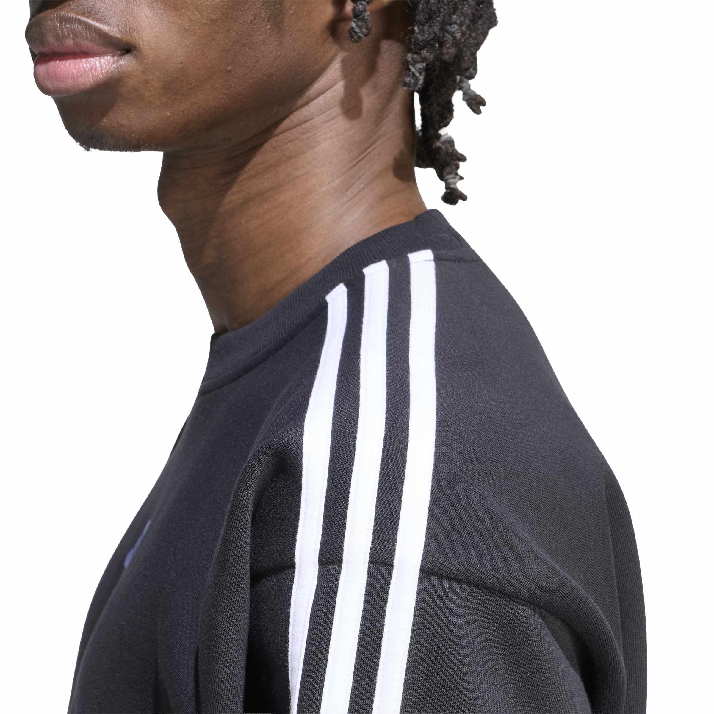 Zwart/Wit - adidas - Essentials 3-Stripes Fleece Sweatshirt Mens - 5