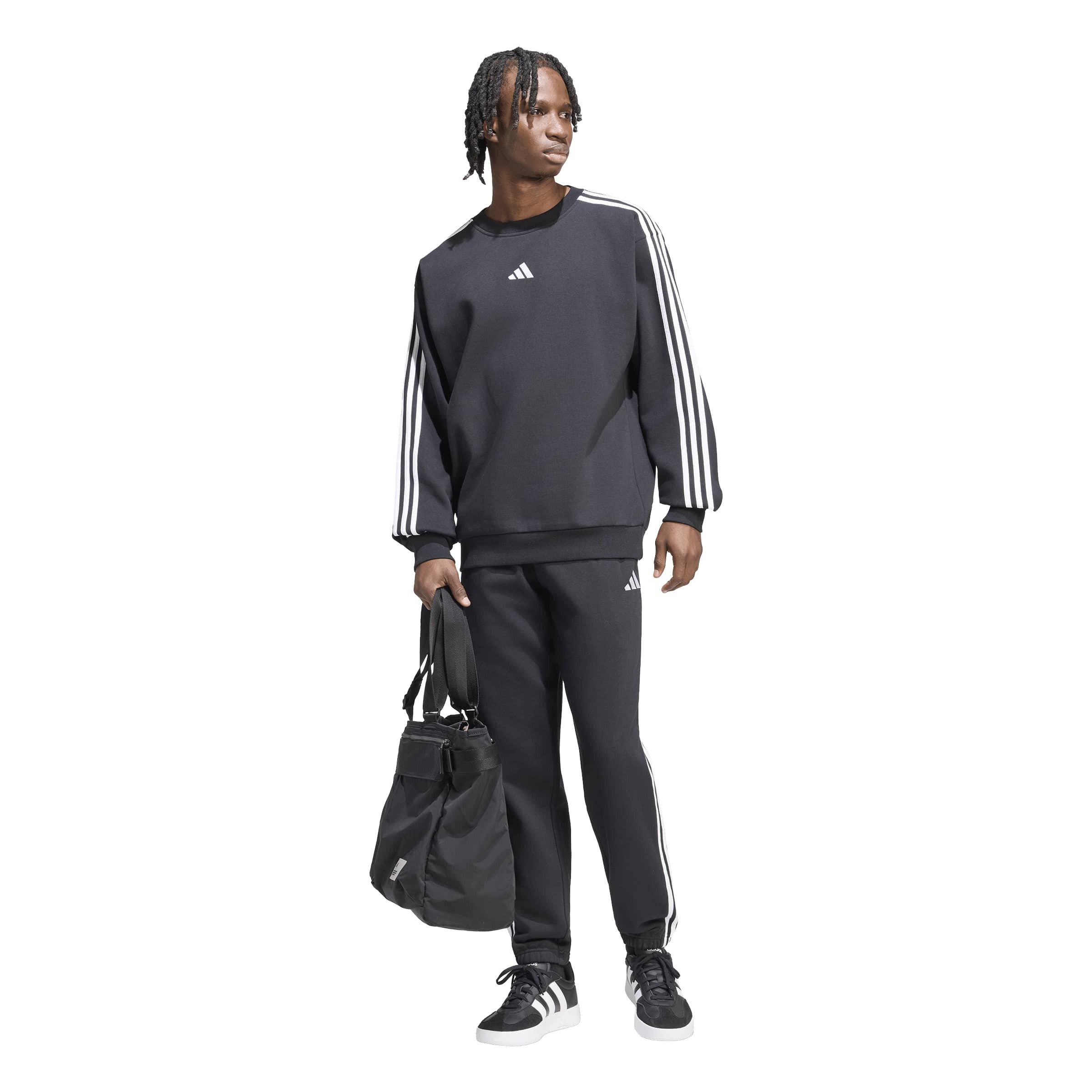 Zwart/Wit - adidas - Essentials 3-Stripes Fleece Sweatshirt Mens - 6