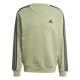 adidas Essentials 3 Stripes Fleece Sweatshirt Mens