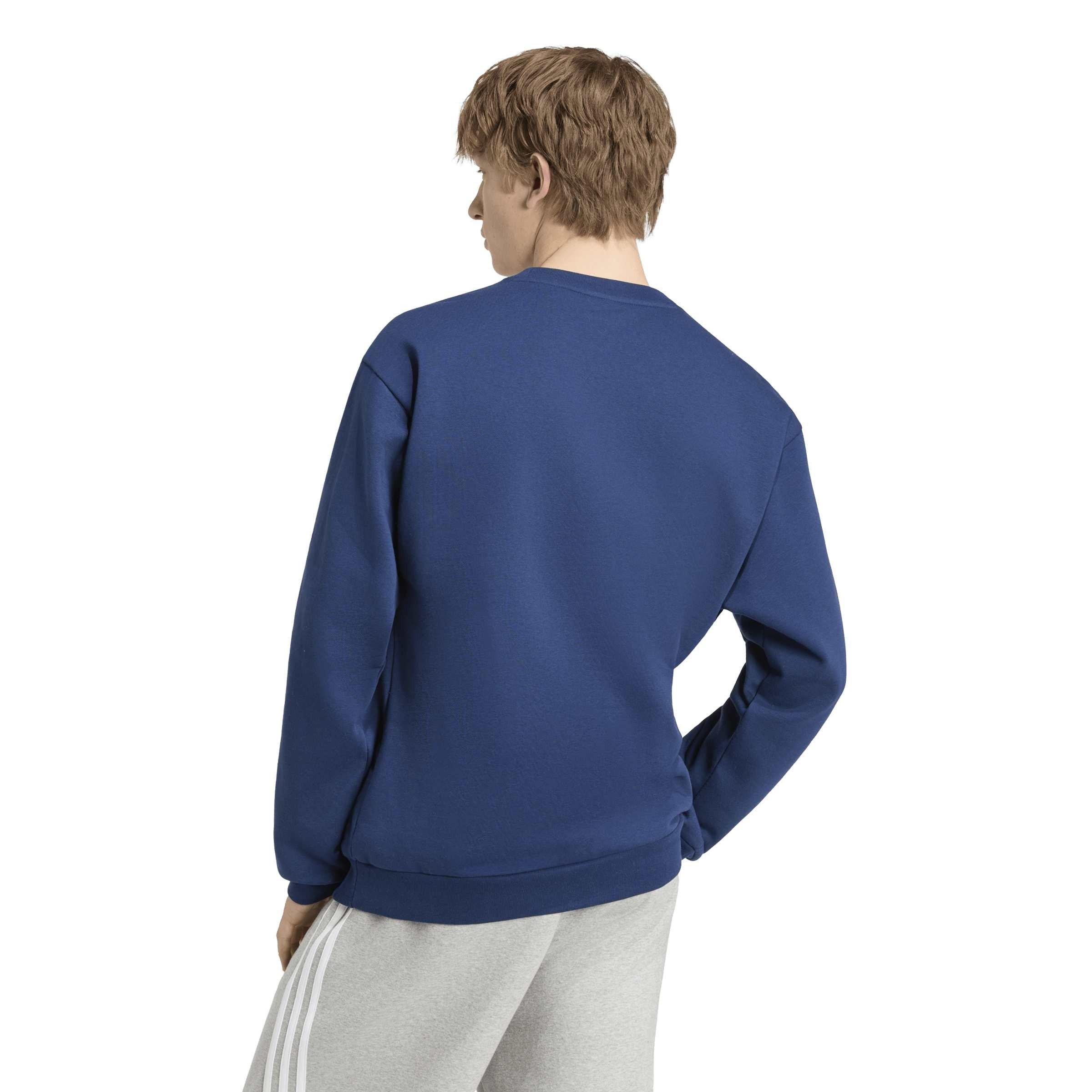 Azul marino/blanco - adidas - Essentials 3-Stripes Fleece Sweatshirt Mens - 3