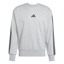 adidas Essentials 3 Stripes Fleece Sweatshirt Mens