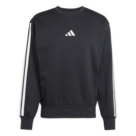 adidas Essentials 3 Stripes Fleece Sweatshirt Mens