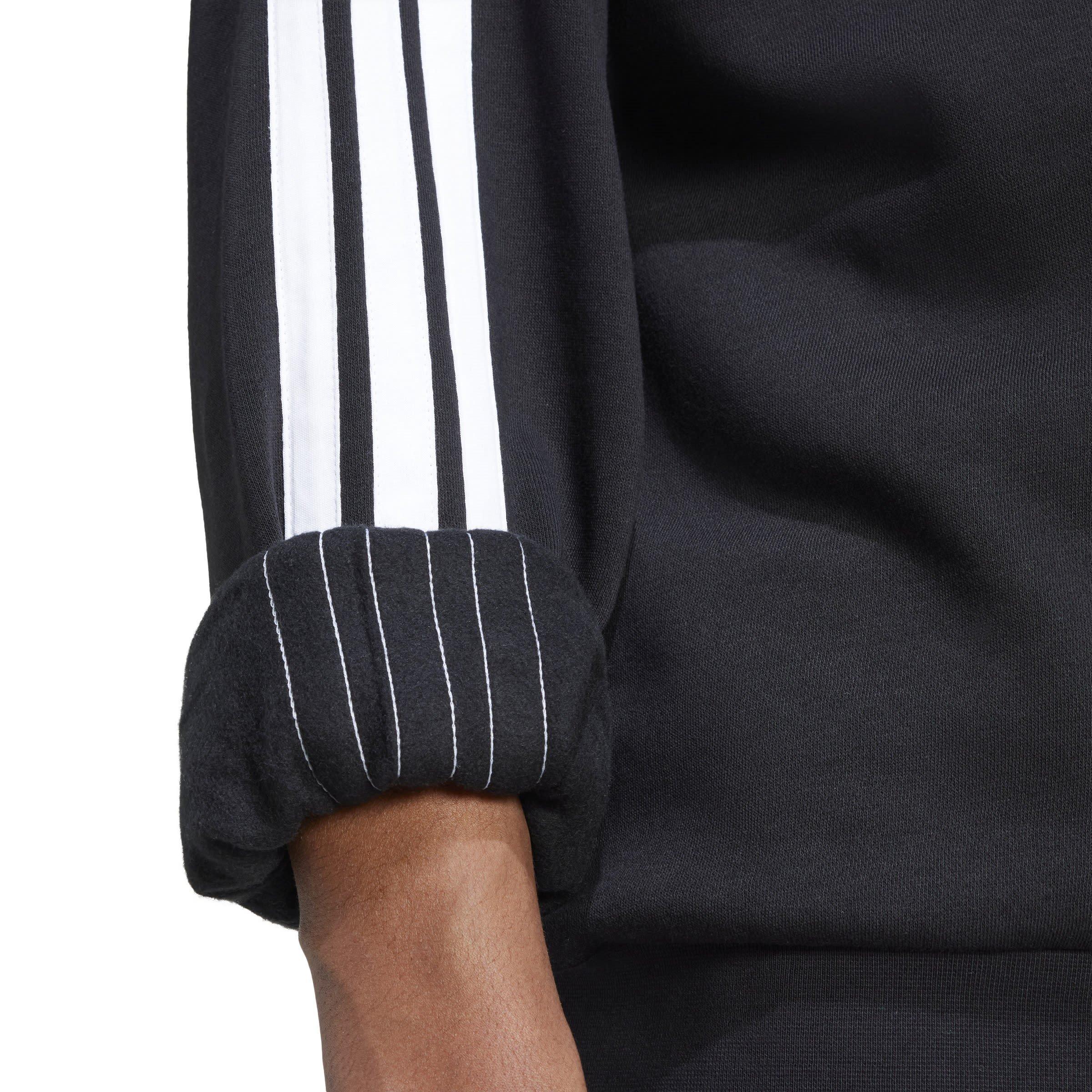 Black/White - adidas - Essentials 3-Stripes Fleece Sweatshirt Mens - 6