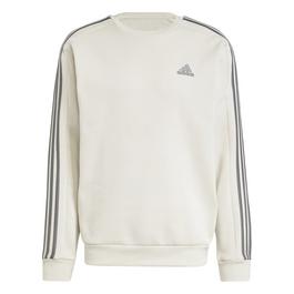 adidas Essentials 3 Stripes Fleece Sweatshirt Mens