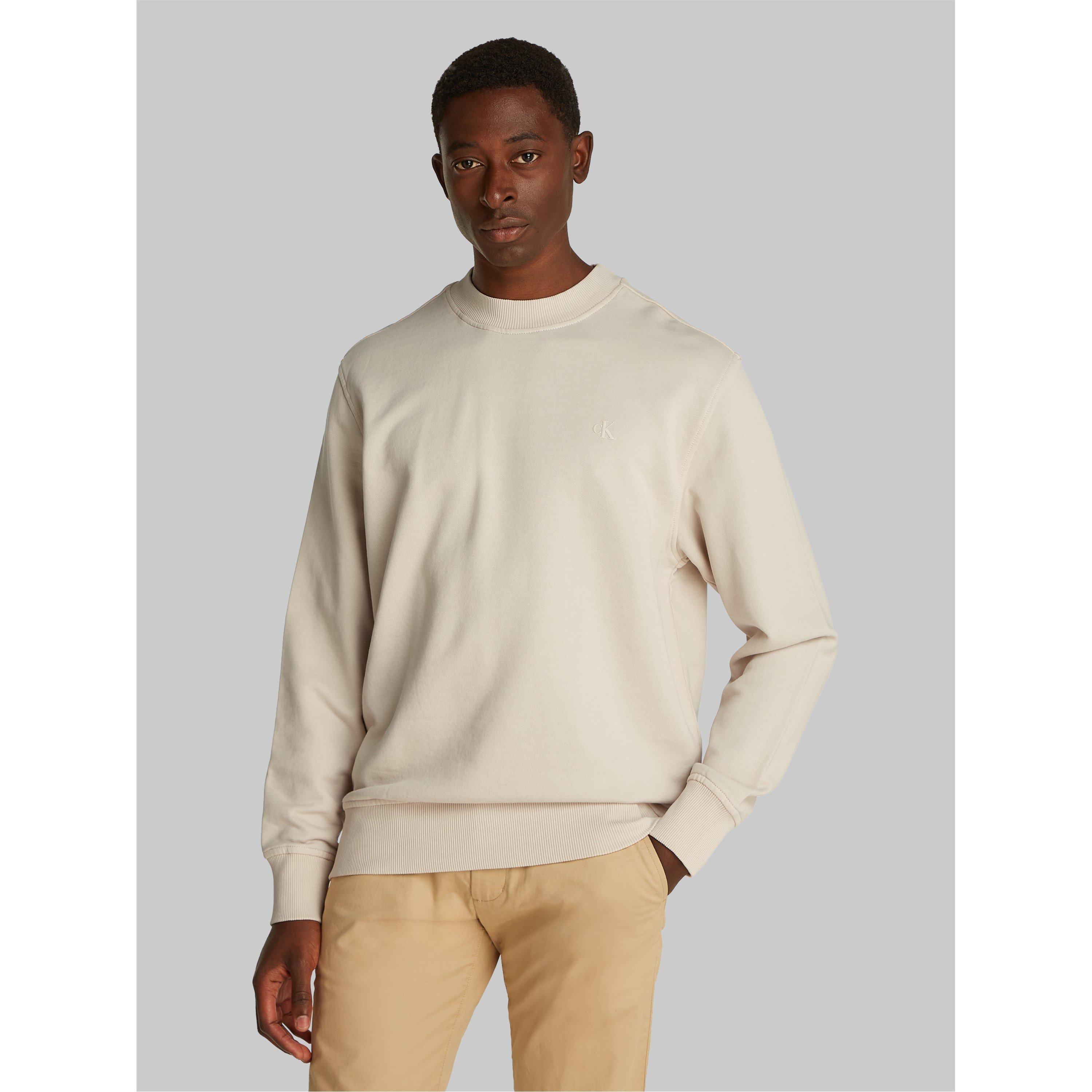 Calvin Klein Jeans Men's Washed Puff Print Crew Sweatshirt - Moonbeam - M