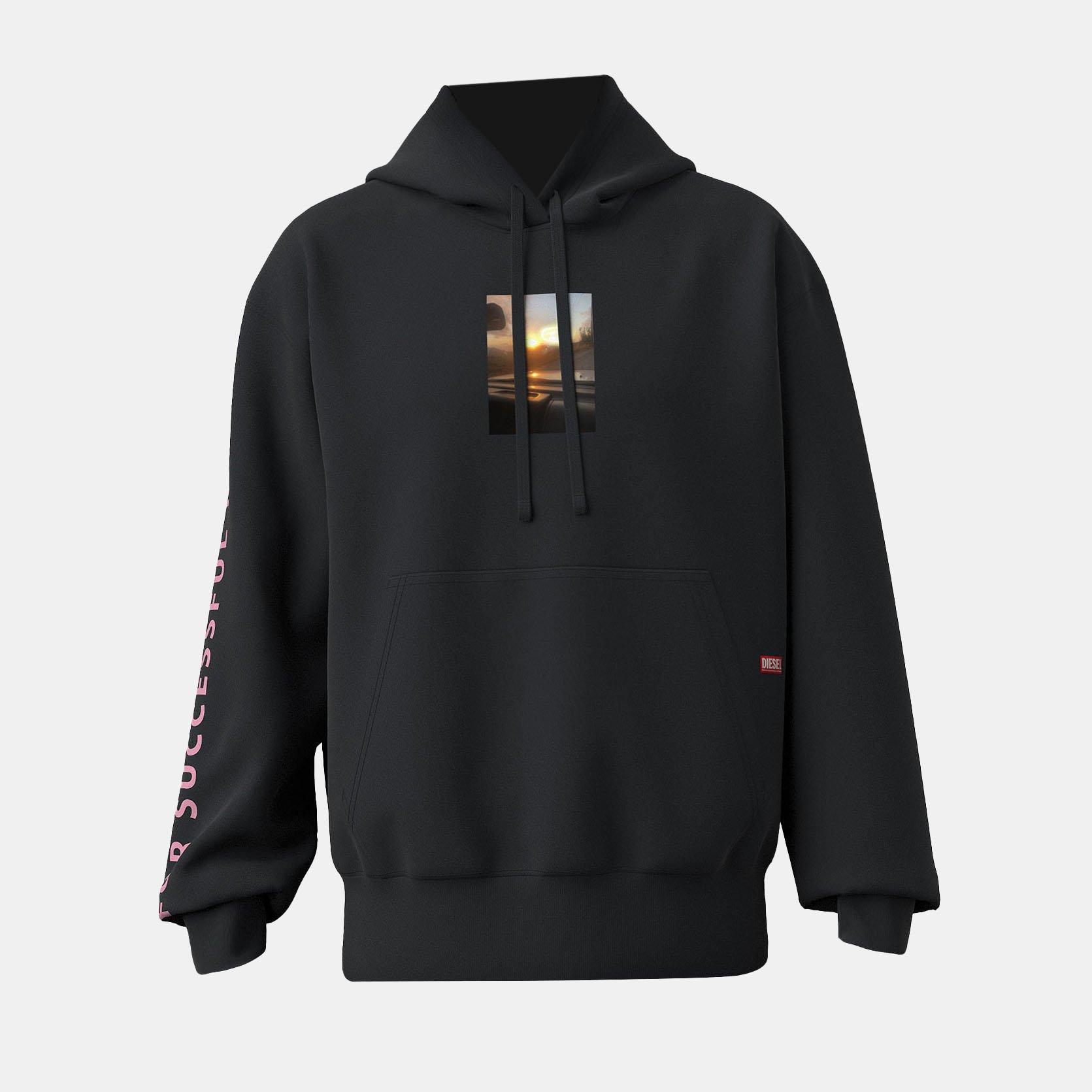 Diesel Men's Black Macs Flpa Crew Sweatshirt - XS