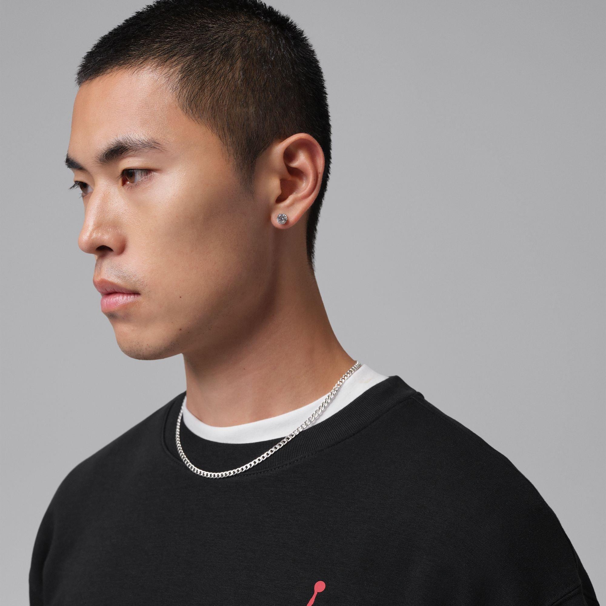 Negro/Rojo Gimnasio - Air Jordan - Men's Jump Cotton Crew-Neck Sweatshirt - 3