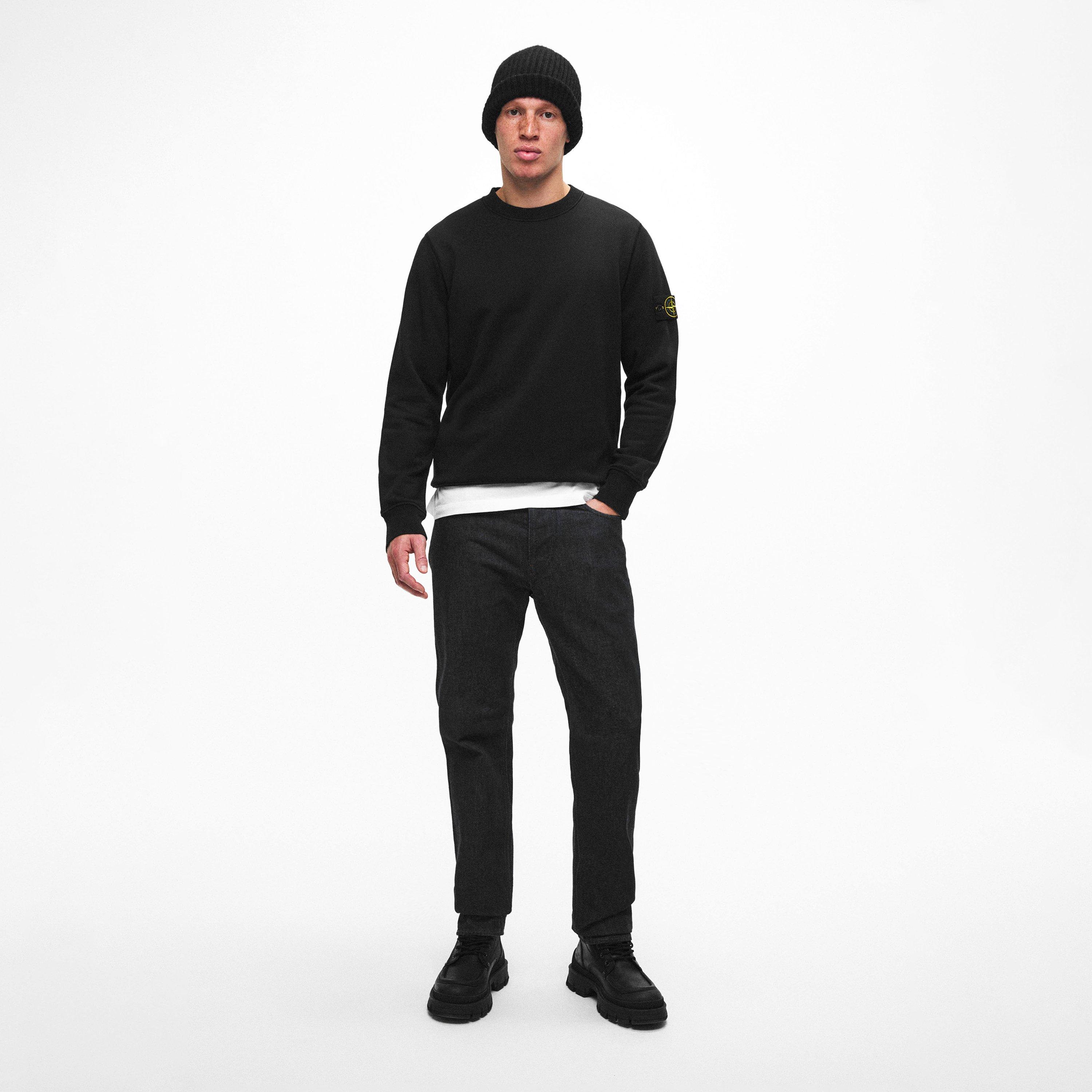 Black V0029 - Stone Island - Men's Fleece Crew Sweatshirt - 6