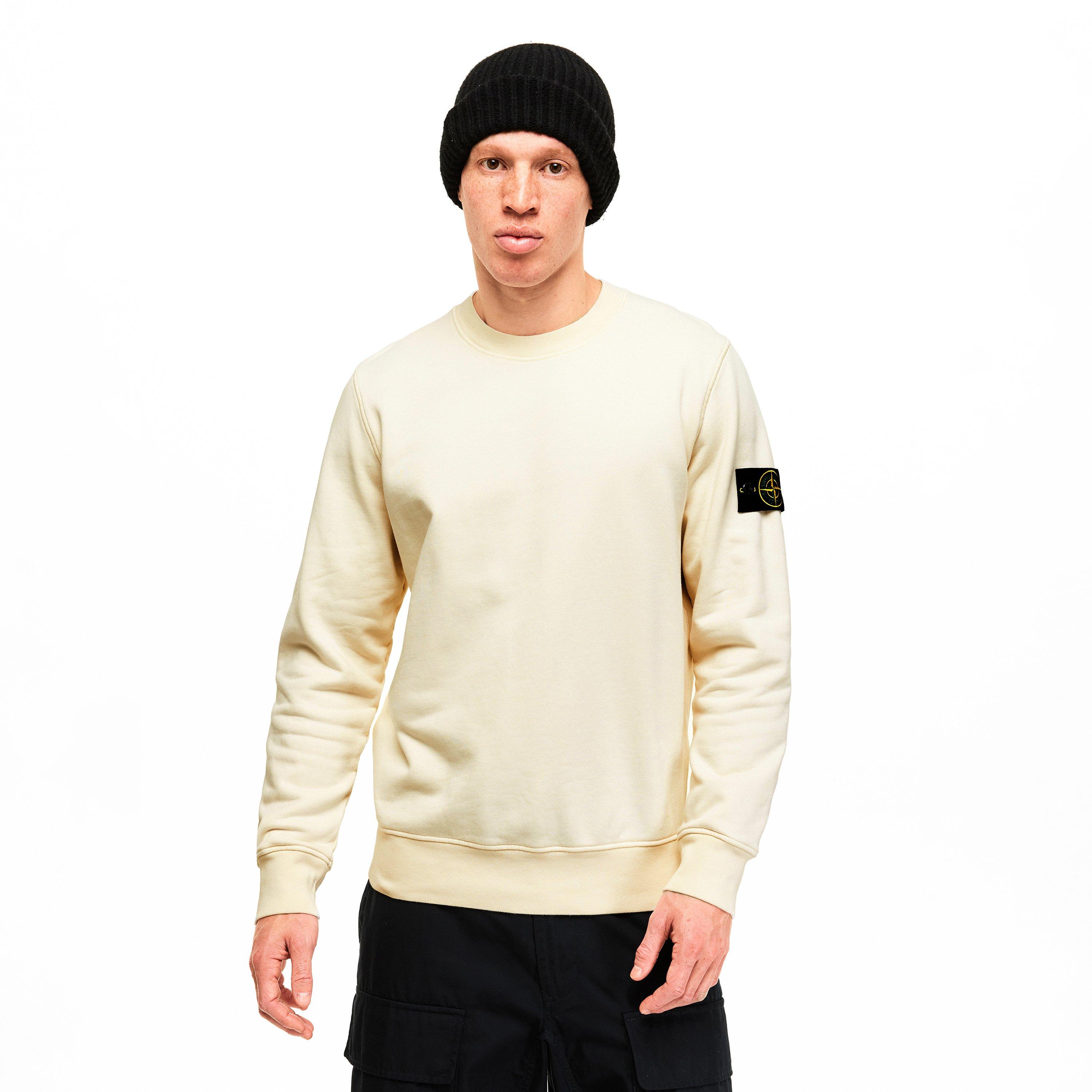 Ivory V0093 - Stone Island - Men's Fleece Crew Sweatshirt - 3