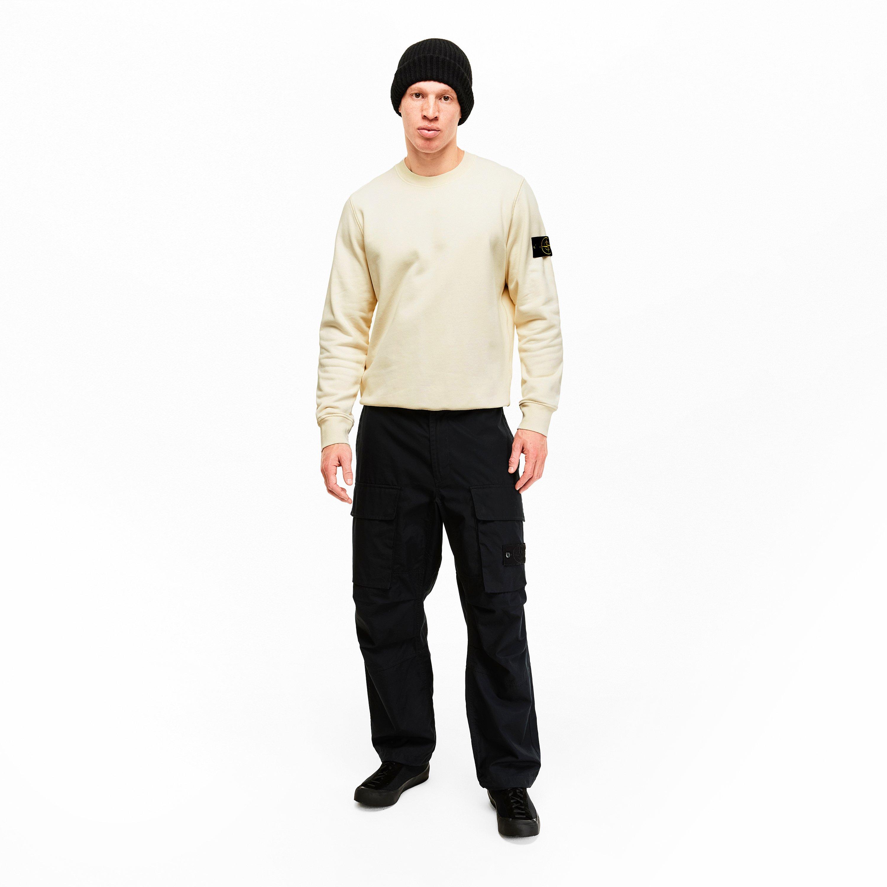 Ivory V0093 - Stone Island - Men's Fleece Crew Sweatshirt - 6