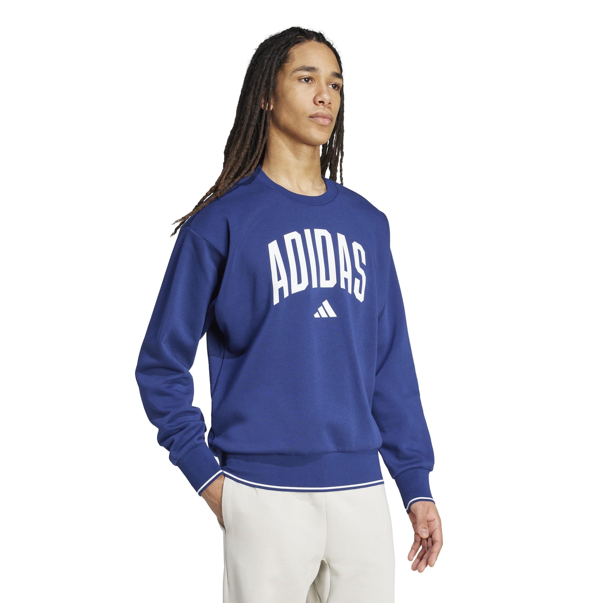Blue/White - adidas - Collegiate Sweatshirt Mens - 4