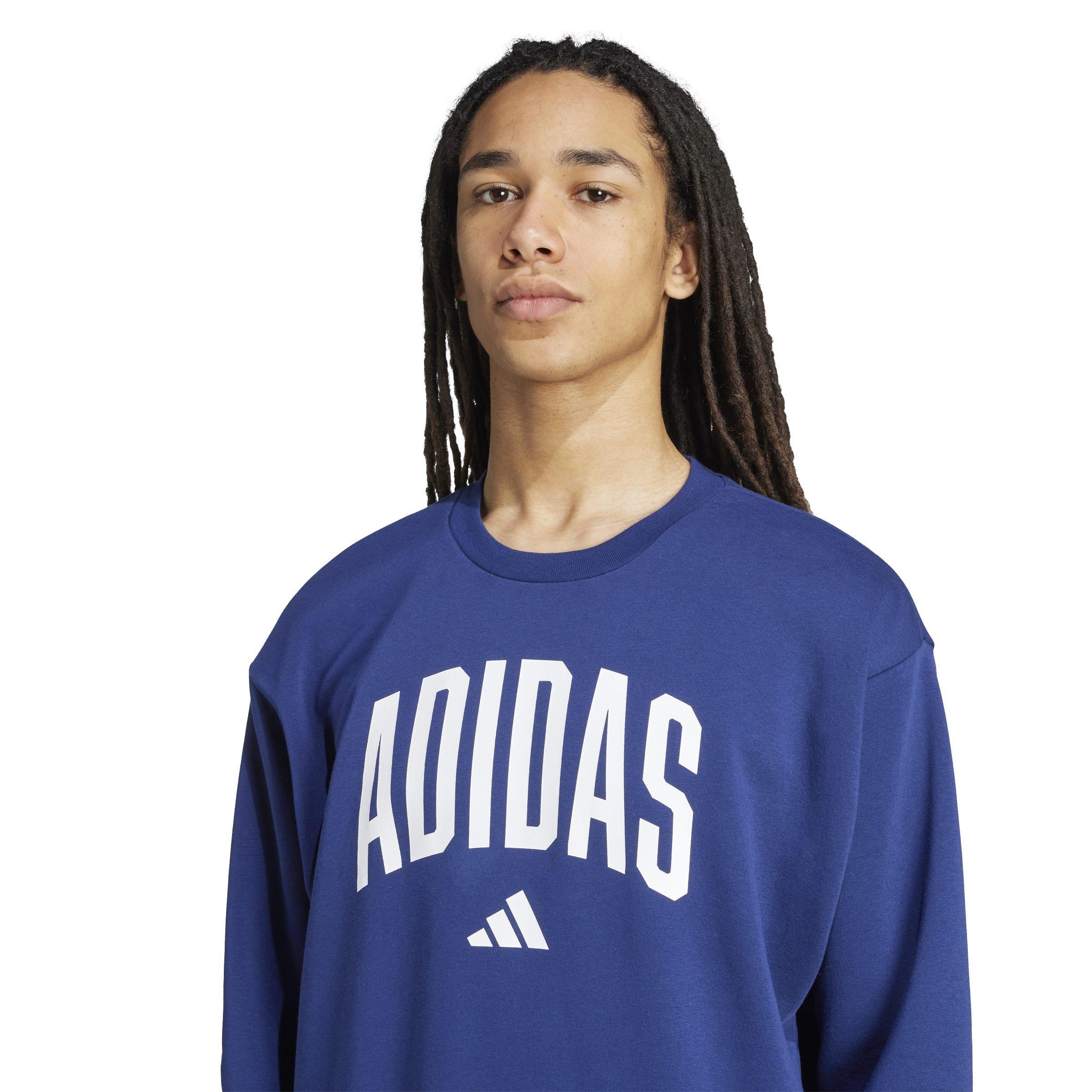 Blue/White - adidas - Collegiate Sweatshirt Mens - 5