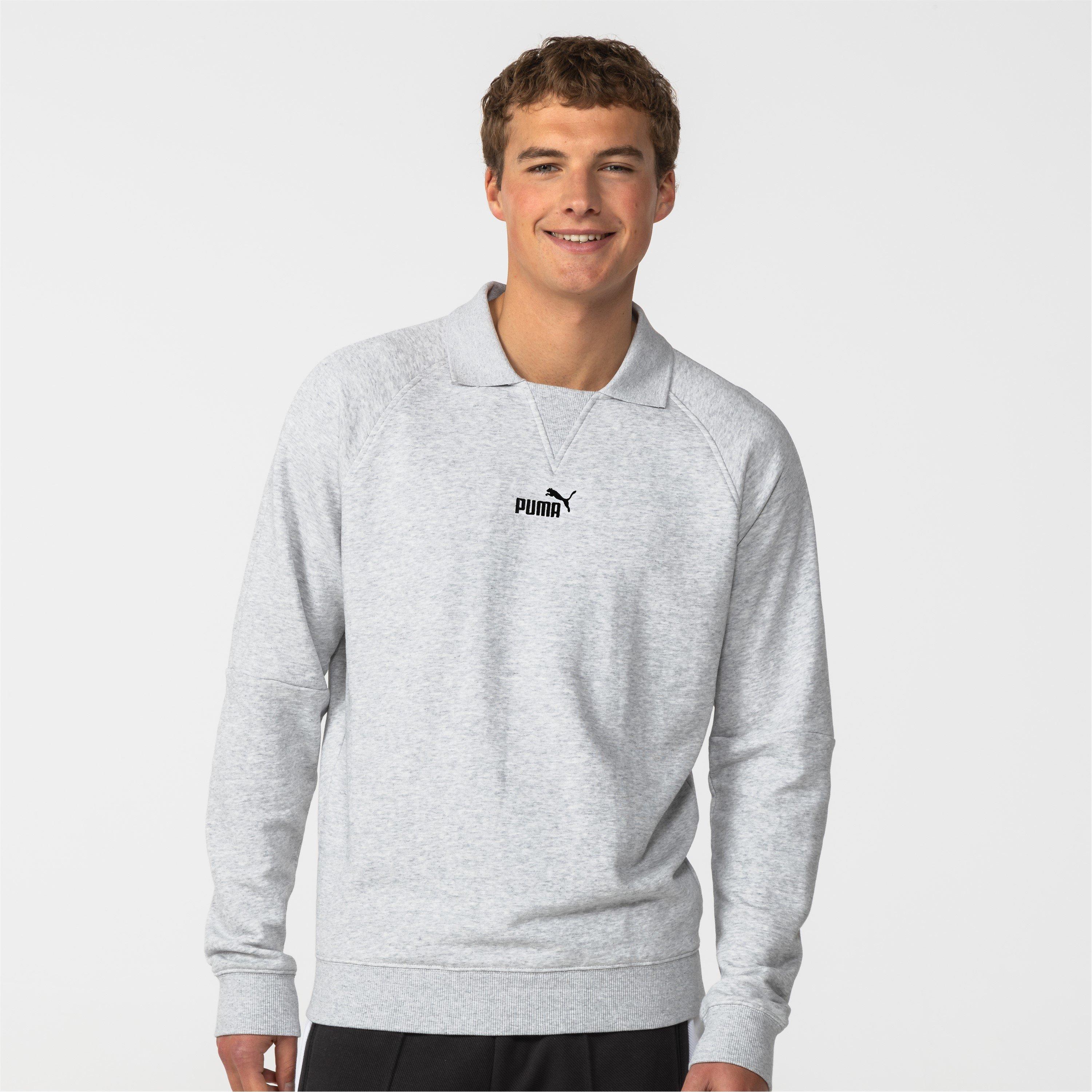 Puma Men's Logo Crew Sweatshirt - Grey Heather - 2XL