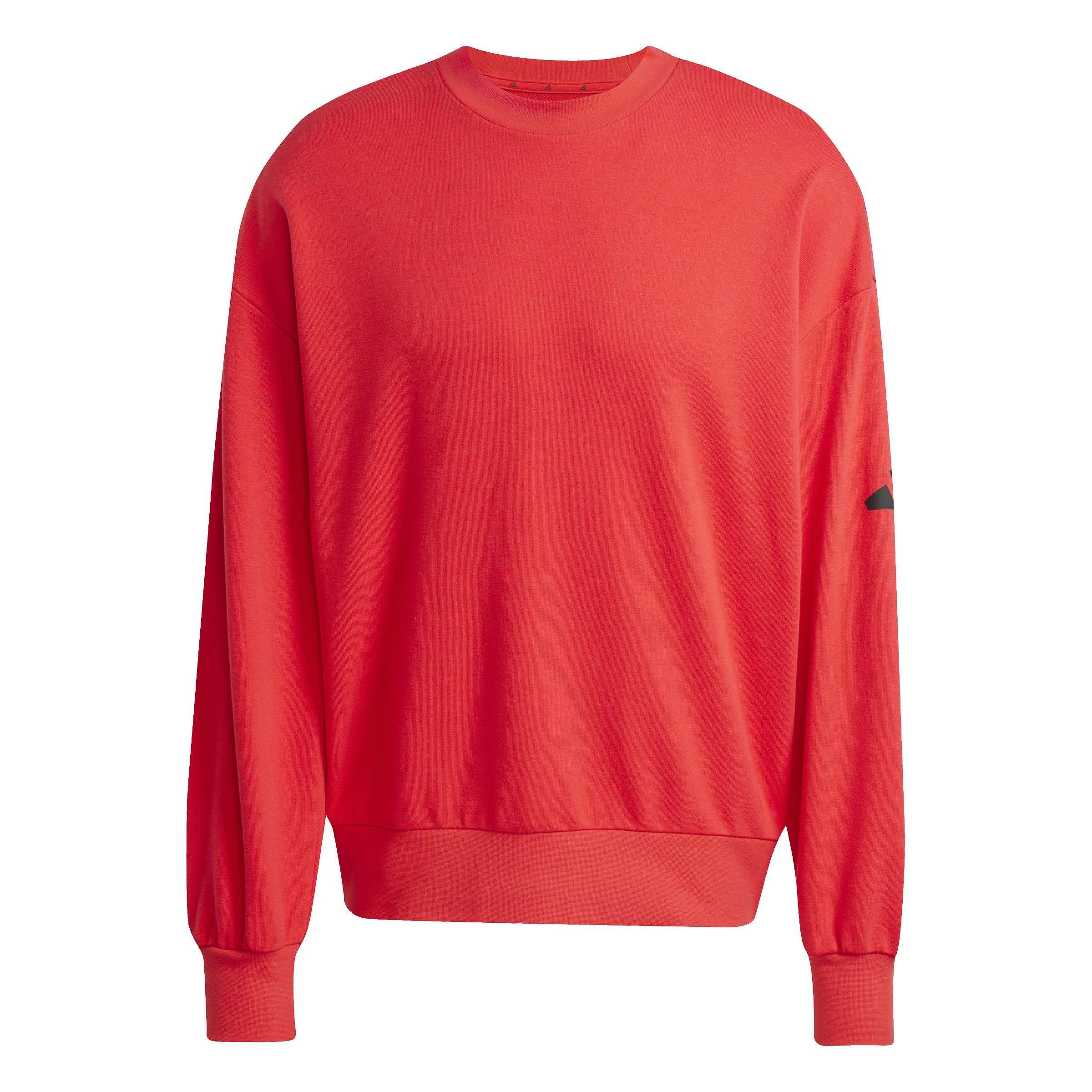 Adidas Men's Crew-Neck Sweatshirt - Pure Ruby/Black - S