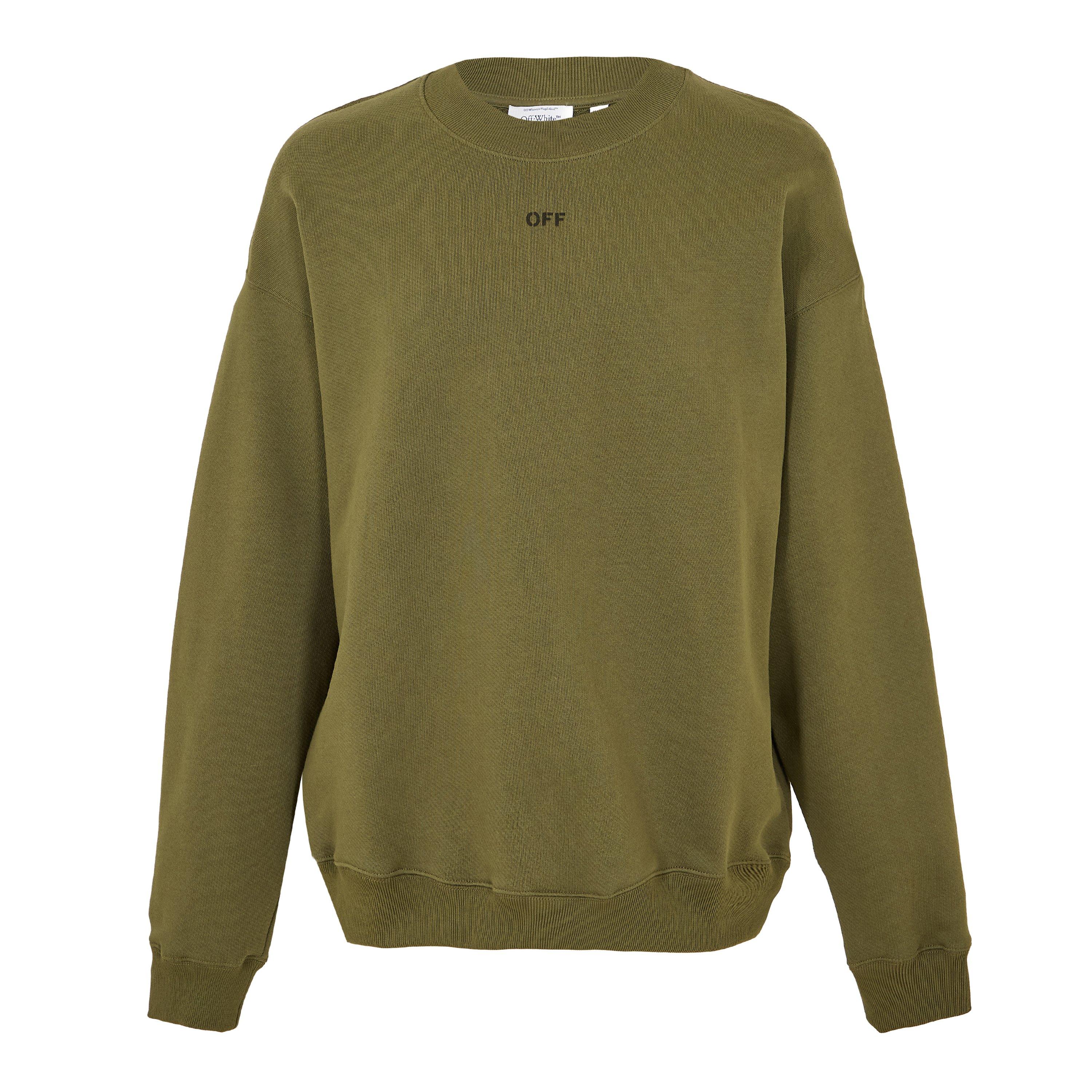 Off White Men's Skate Relaxed Fit Crew Sweatshirt - Moss/Black - XL