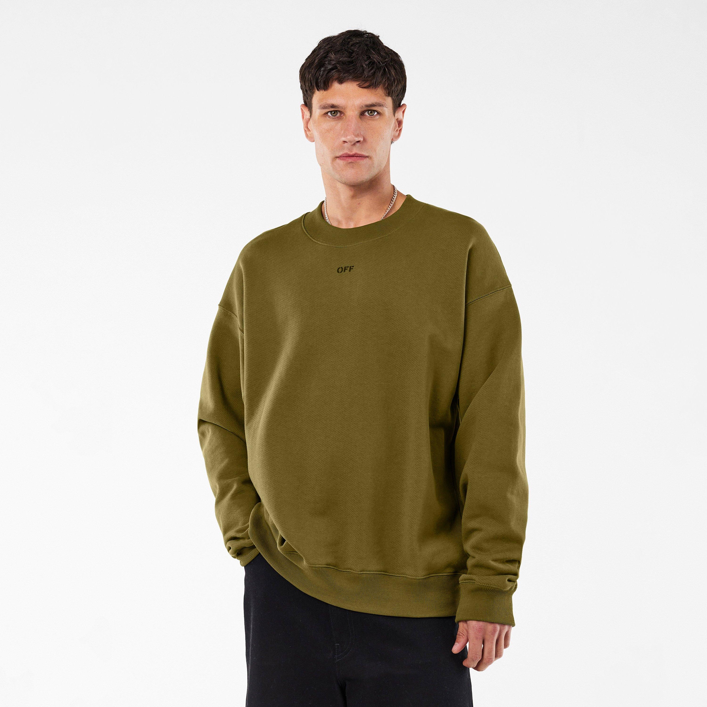 Moss/Black - Off White - Men's Skate Relaxed Fit Crew Sweatshirt - 3
